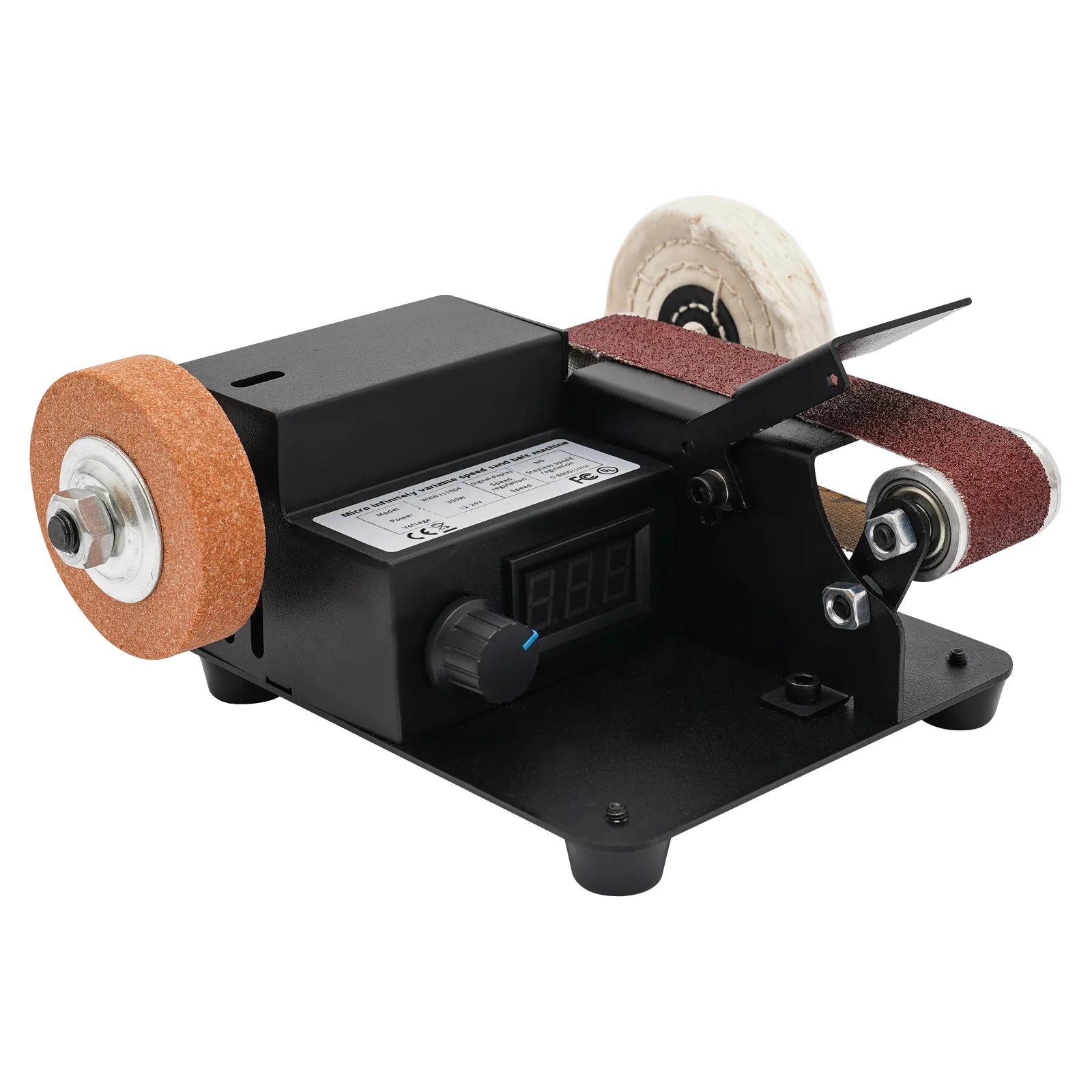 Mini Bandschleifer, Lcd-display, Einstellbare Geschwindigkeitsregelung, Schwarz