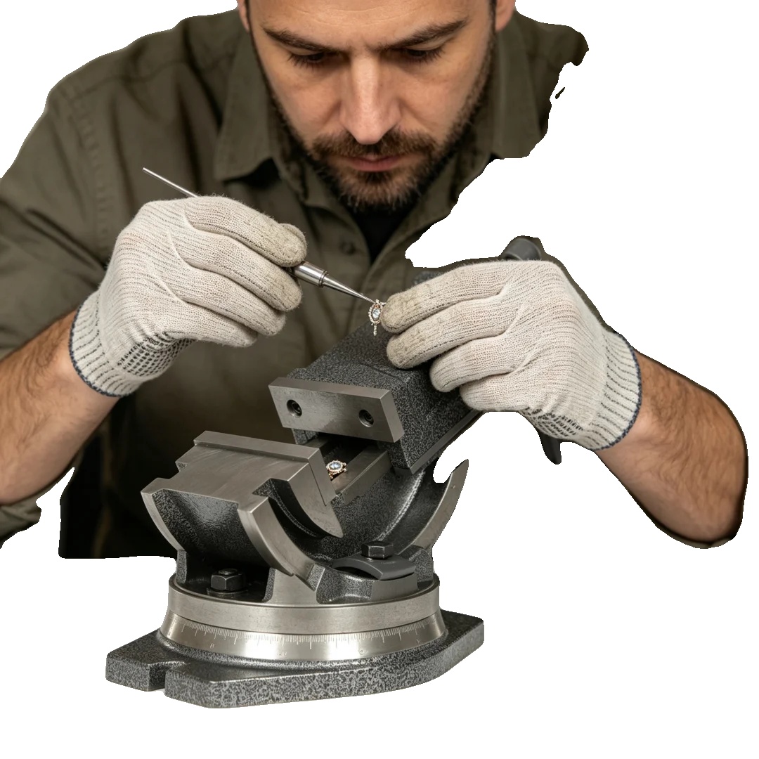 Drehbank, Material: Gusseisen, Backenbreite: 10,16 Cm (4 Zoll), Maximale Backenöffnung: 80 Mm (3,15 Zoll), Abstand Der Installationsschlitze: 20,5 Cm