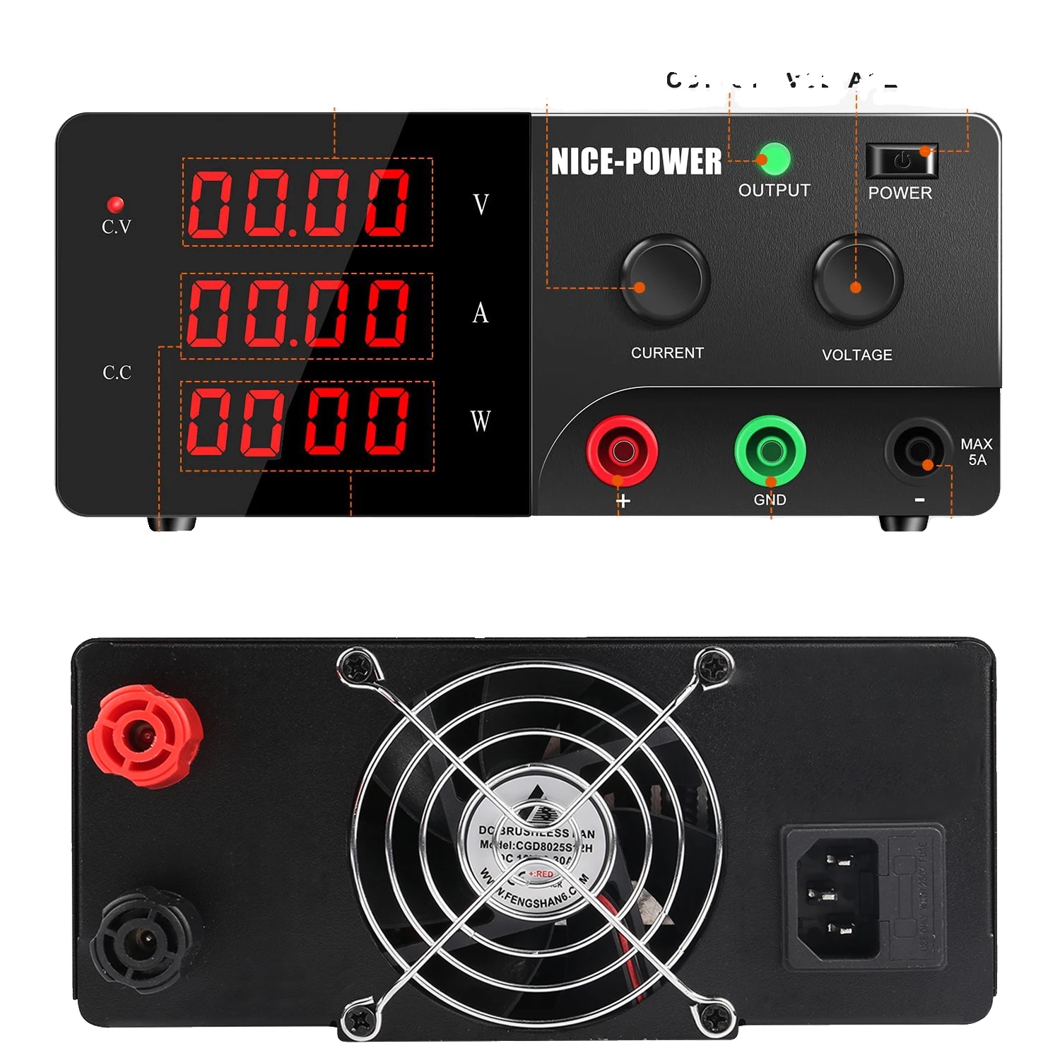 Dc-netzteil, Einstellbare Ausgangsspannung, Hohe Stabilität, 0-120v 0-10a 0-1200w
