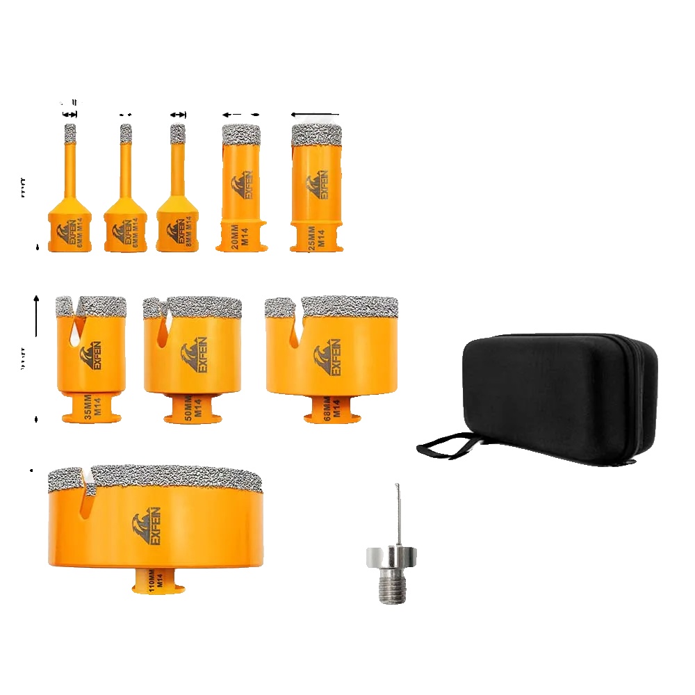 Diamantbohrer Set, Vielseitige Verwendung, Verbesserte Effizienz, 12pcs Koffer, M14 Gewinde