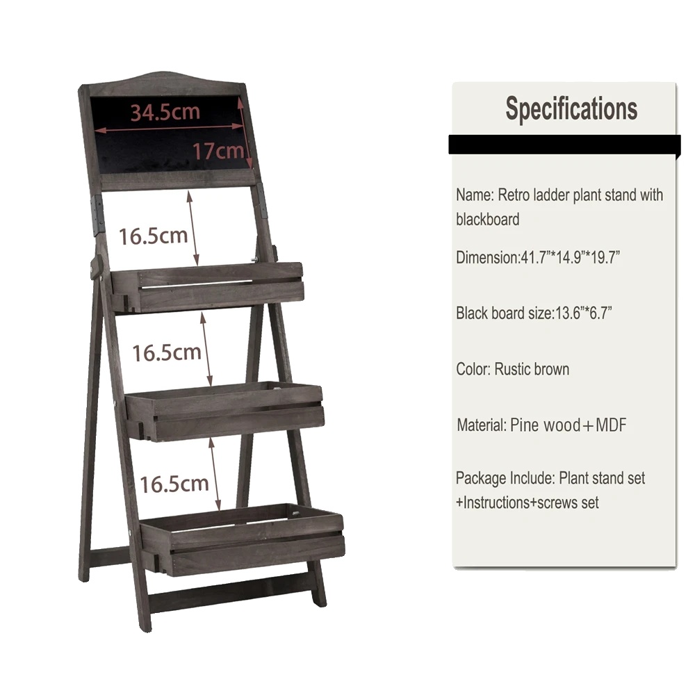 Präsentationsständer, Faltbares Design, Tafel-funktion, Dunkelbraun Und Schwarz