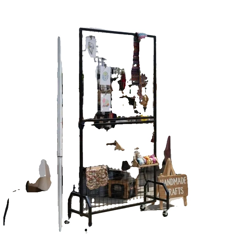 Präsentationsstand, Kohlenstoffstahl, Mobiles Design Mit Haken, Armeegrün