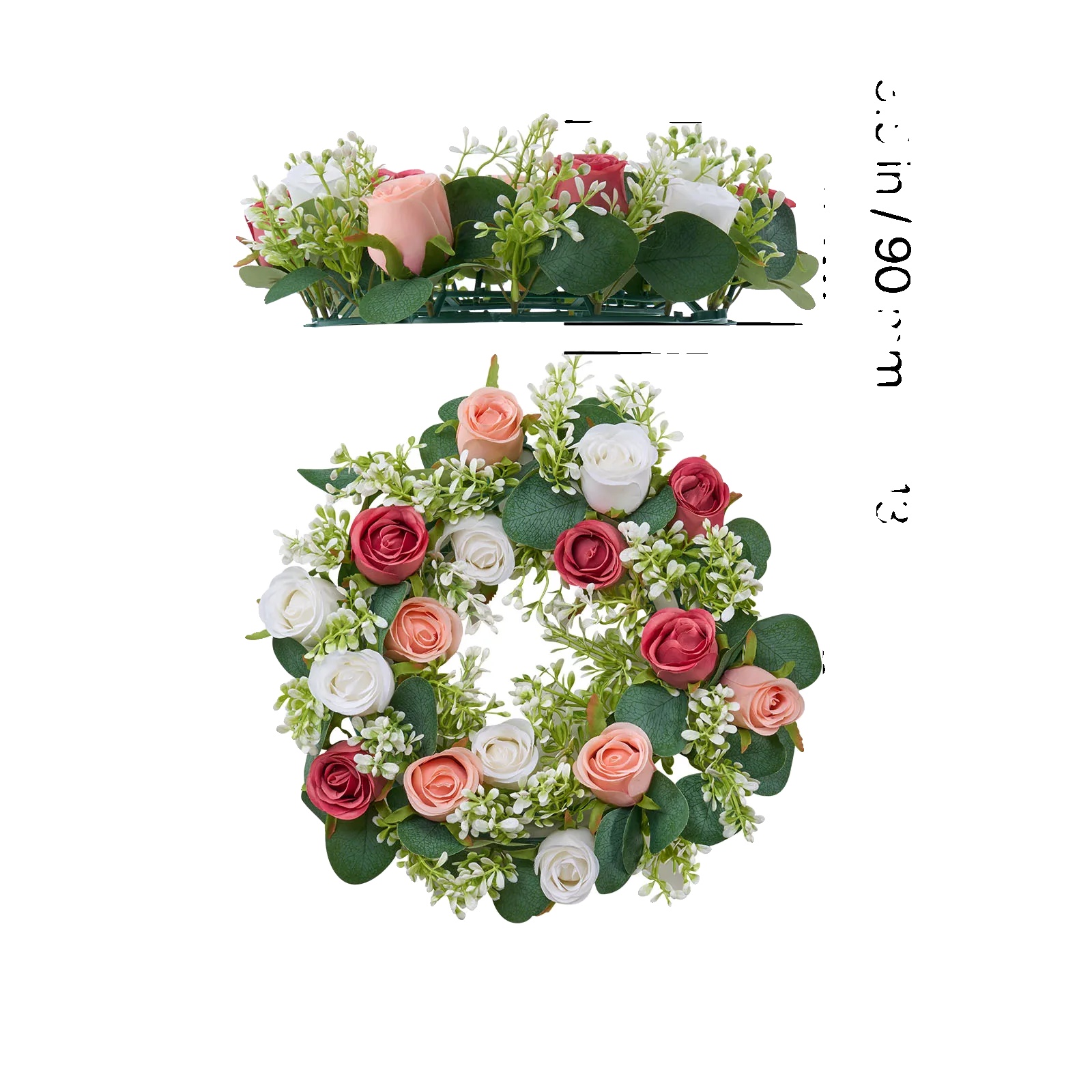 Künstliches Blumenarrangement, 10 Stück, Perfekt Für Hochzeiten Und Wohnkultur, Rosa Weiß 14 Zoll