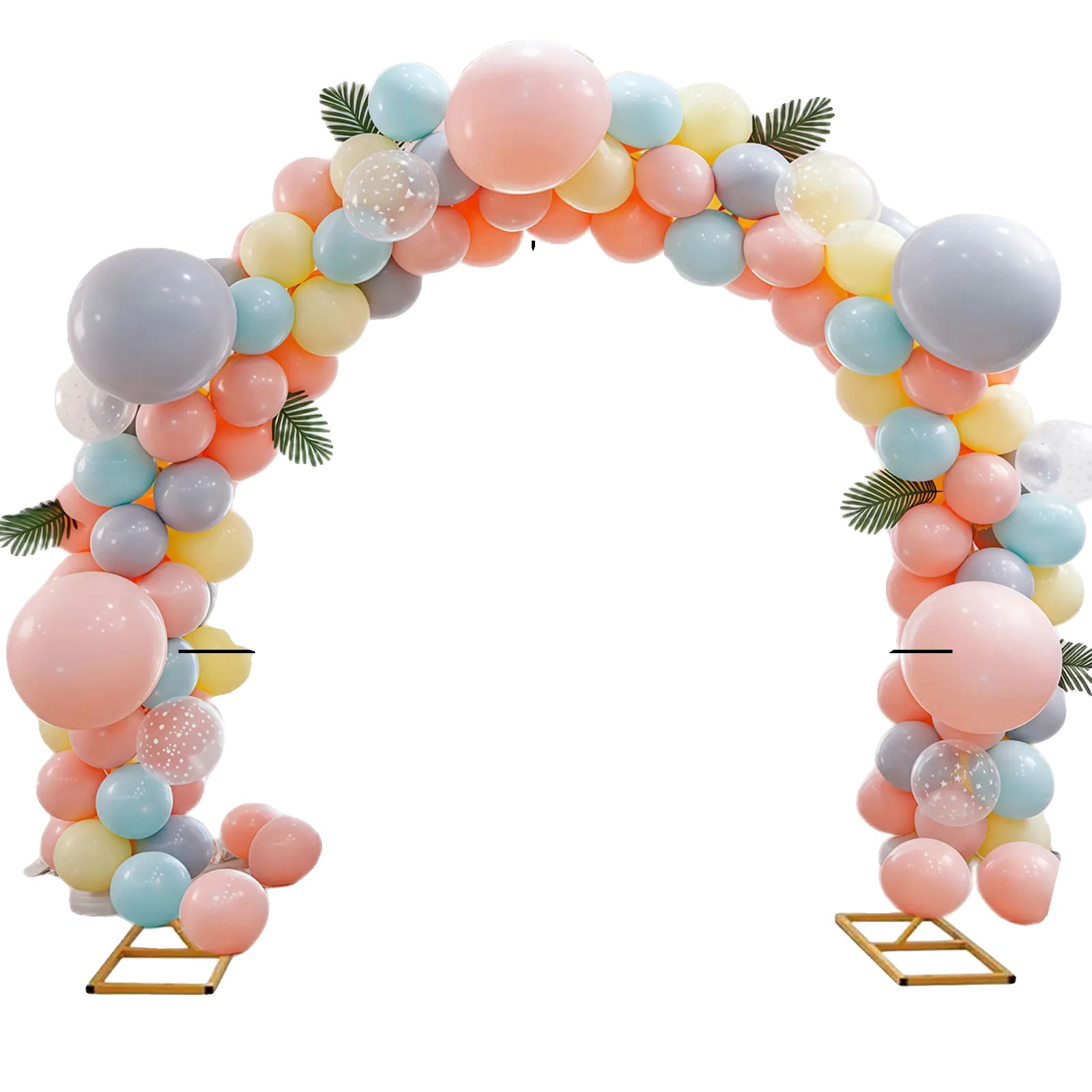 Luftballonbogenrahmen, Metallkonstruktion, Einfache Montage, Milchig Weiß