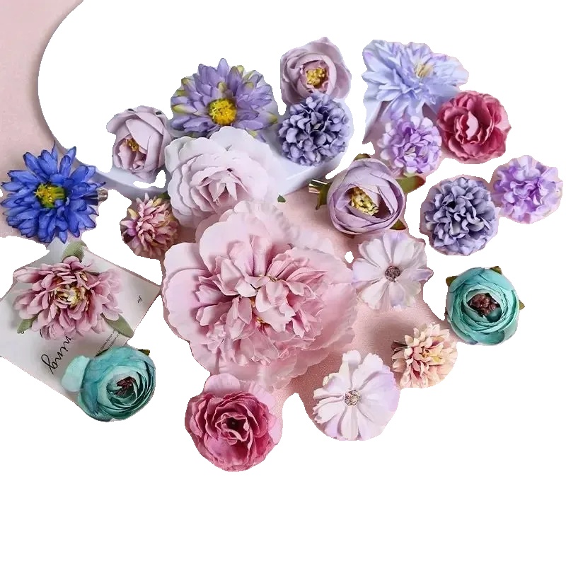 Künstliche Blumen, Seidenrosen, Innendekoration, 21pcs Lila