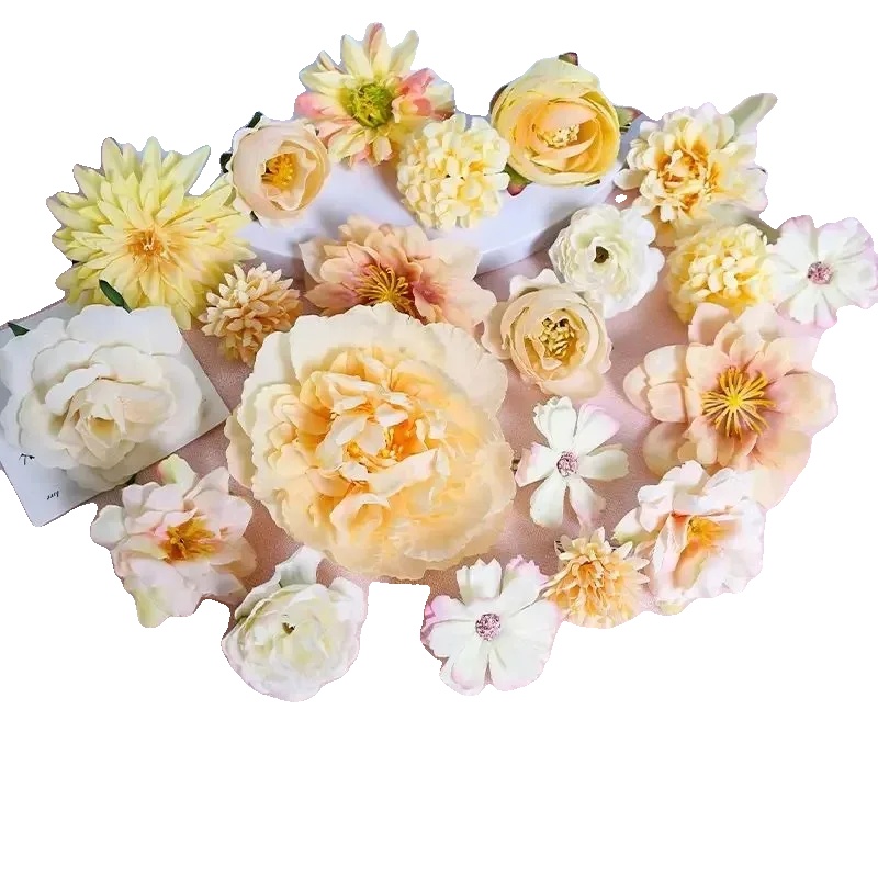 Künstliche Blumen, Seidenrosen, Innendekoration, 21pcs Gelb