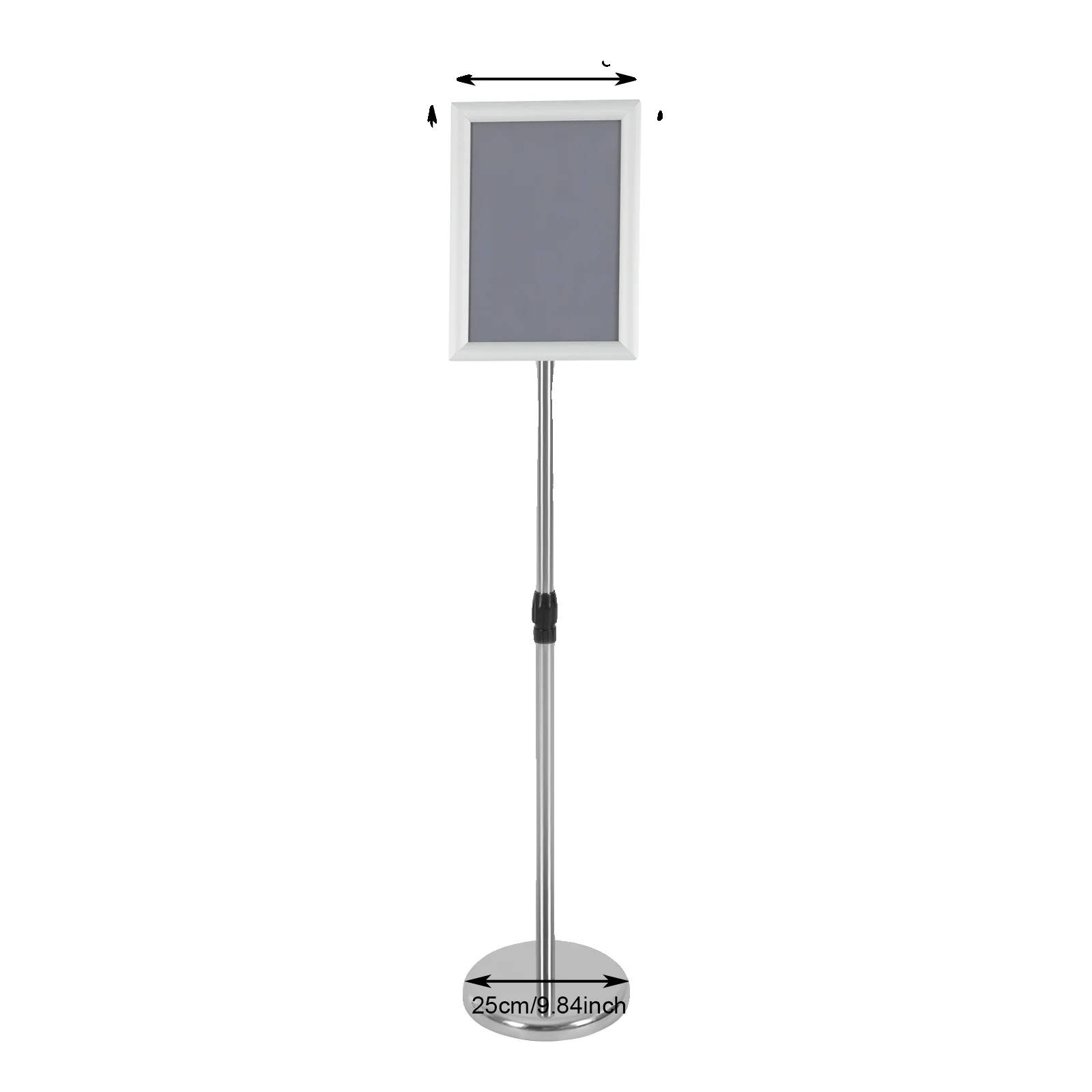 Werbeständer, Höhenverstellbar, Langlebiges Design, Silber