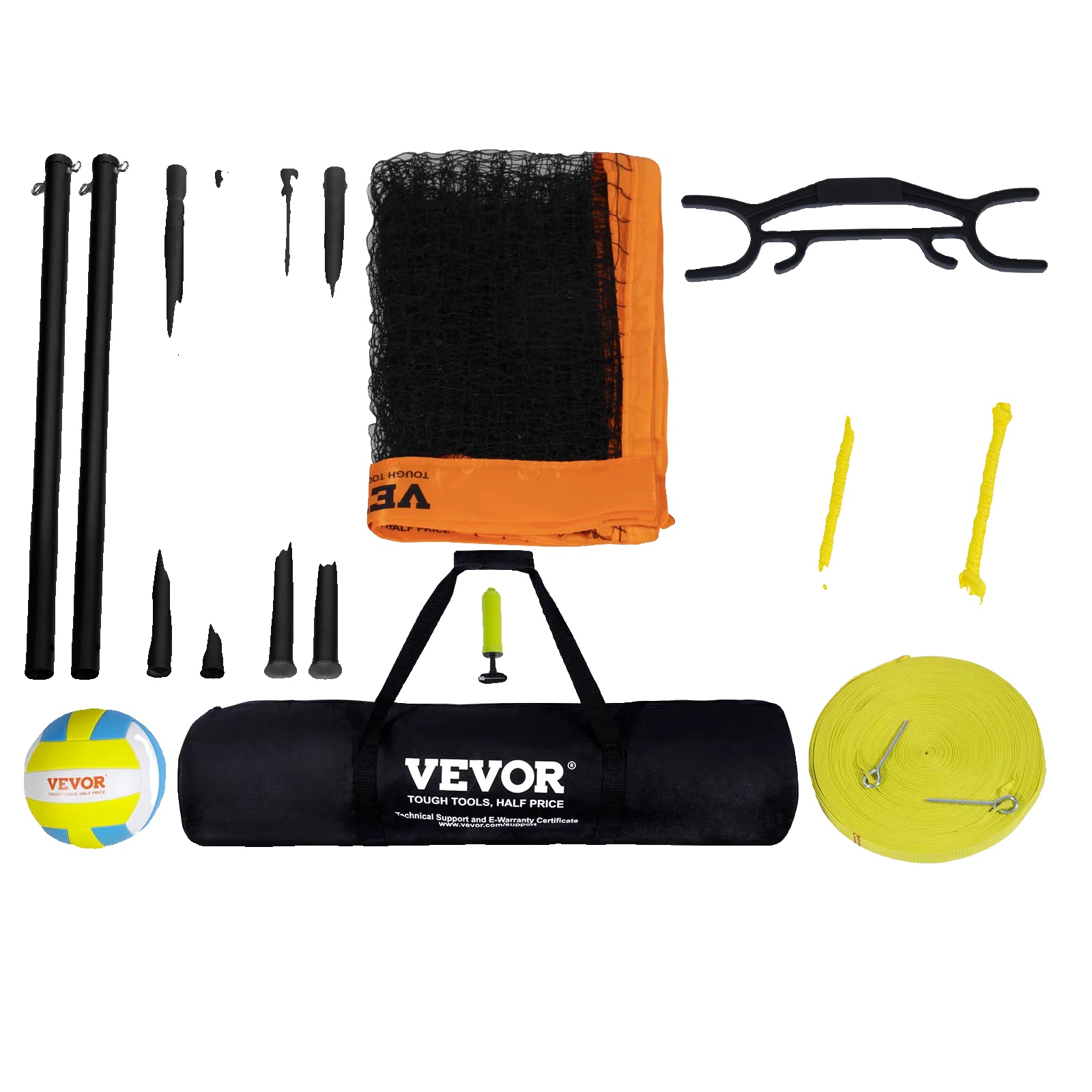 Volleyballnetzsystem, Verstellbare Höhe, Langlebige Aluminiumstangen, 1.75inch