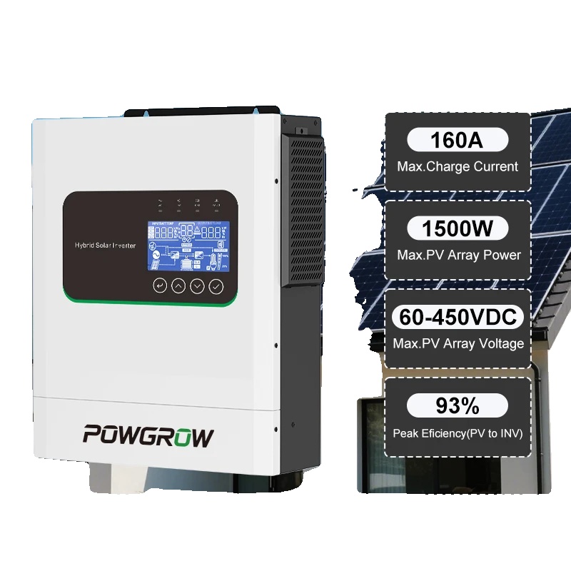 Hybrid-solarwechselrichter, Dual-mppt-eingang, Wifi-überwachung, Sms-5kw-w-po, 220v, 24v