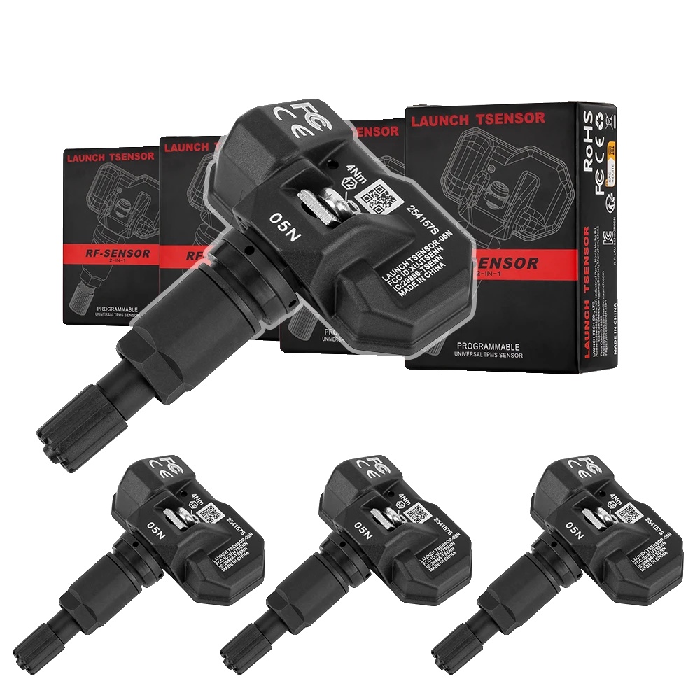 Tpms-sensoren, Dualfrequenz, Programmierbarer Ersatz, 4 Stück Legierung Schwarz, Tsensor-05n-c
