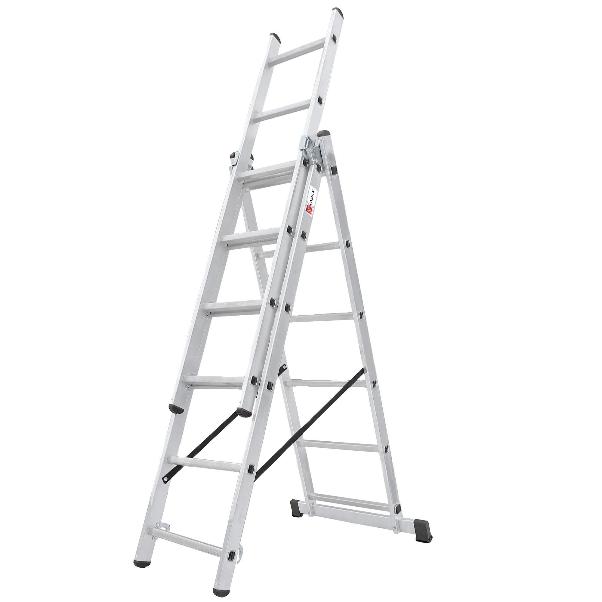 Multifunktionale Leiter, Aluminiumkonstruktion, 150 Kg Tragfähigkeit, 3-in-1-konfiguration, Höhe 1,8 M Entfaltet, Leichtes Design