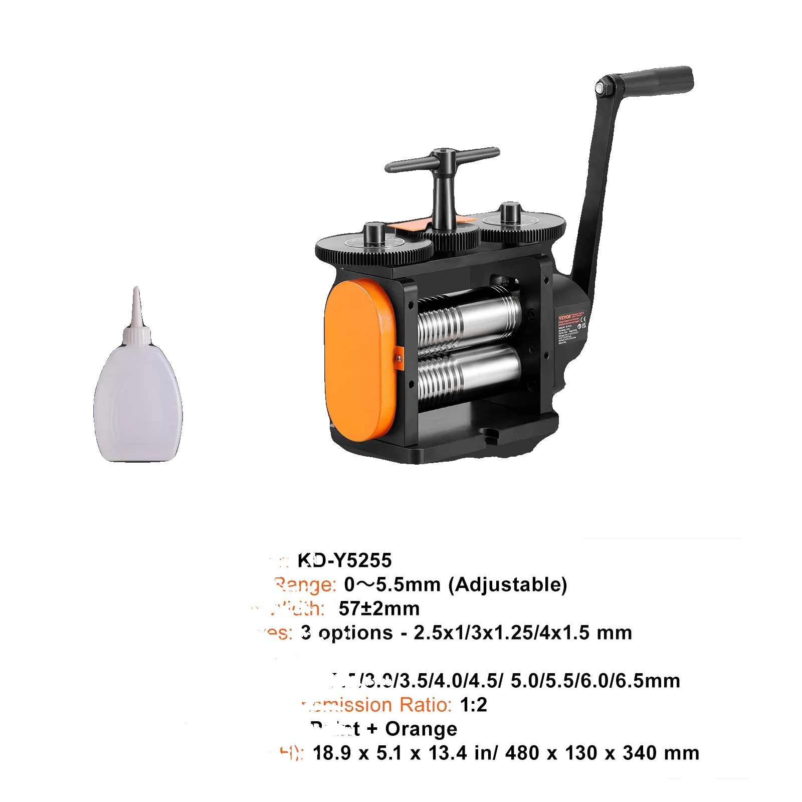 Schmuckwalzmaschine, Multifunktionswerkzeug, Präzise Einstellbar, 57mmw 0-5.5mmt