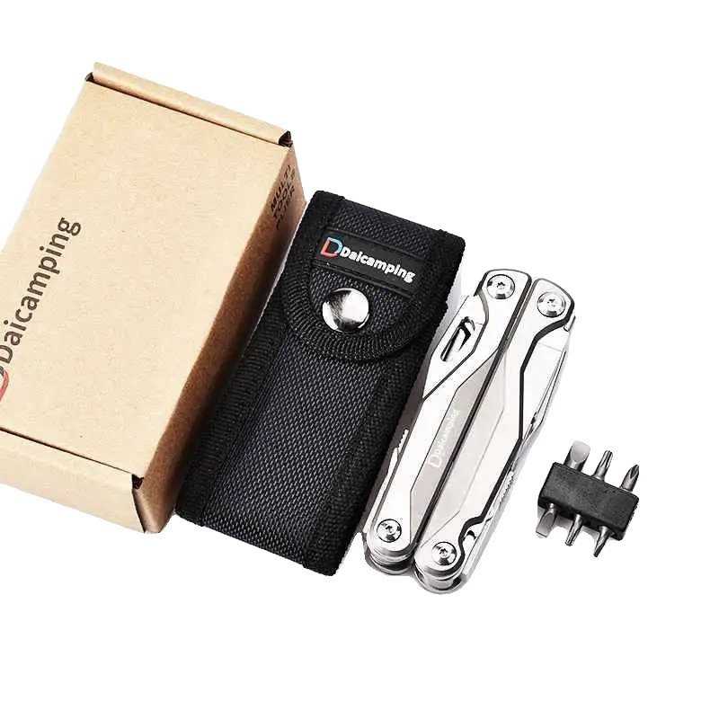 Überlebensjagd-messer-multitools, Clip-zangen Mit Zusätzlichem Cutter, Langlebiger Edelstahl, Faltbares Design, Dl7 Mit Bit