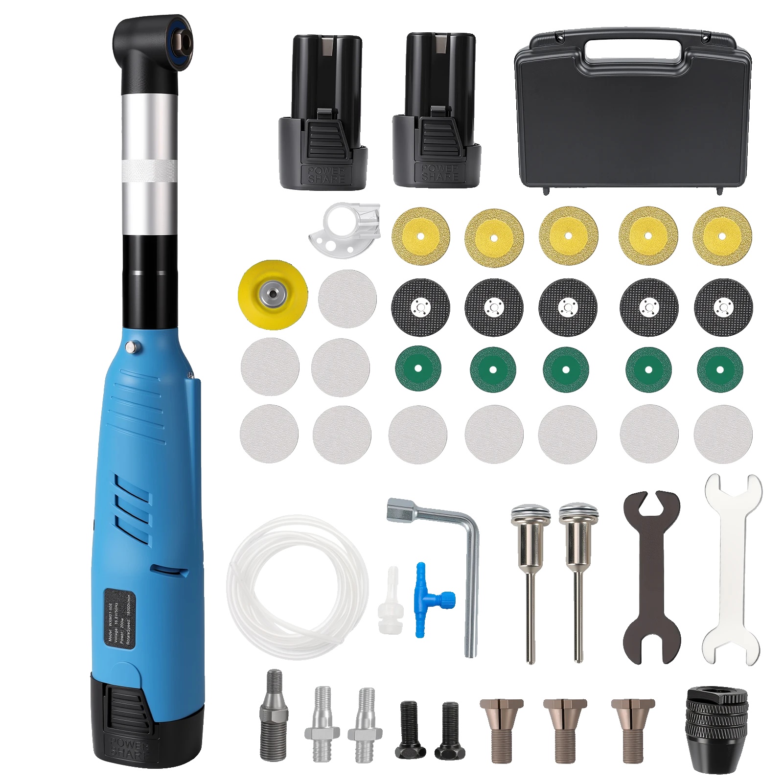 Gerade Schleifer, 7 Variable Geschwindigkeiten, Led-beleuchtung, Blau