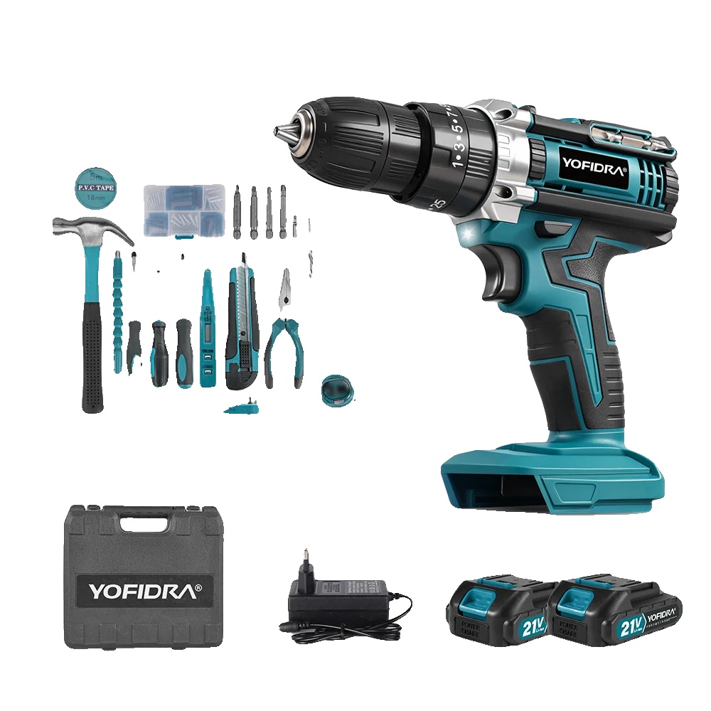 Elektrischer Schlagbohrer, 60n·m Maximales Drehmoment, 3 Betriebsarten, 32pcs Zubehör