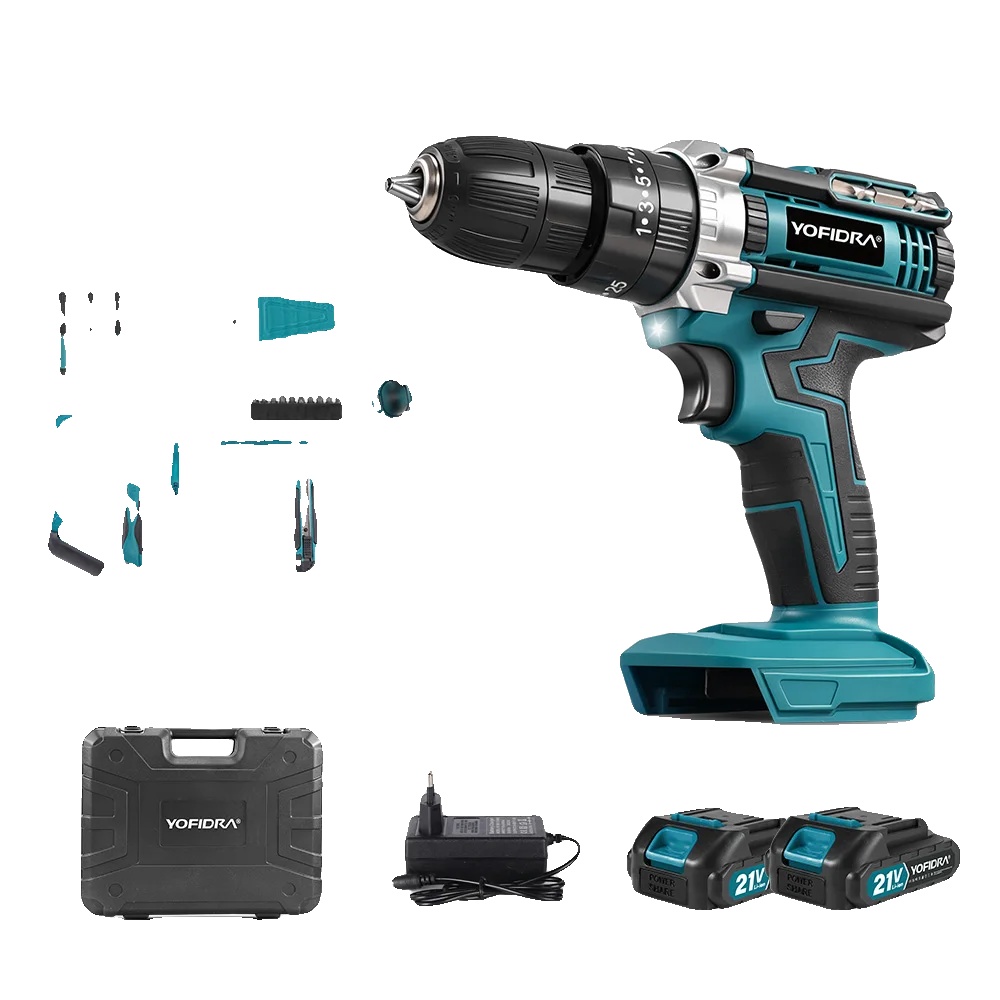 Elektrischer Schlagbohrer, 60n·m Maximales Drehmoment, 3 Betriebsarten, 53pcs Zubehör