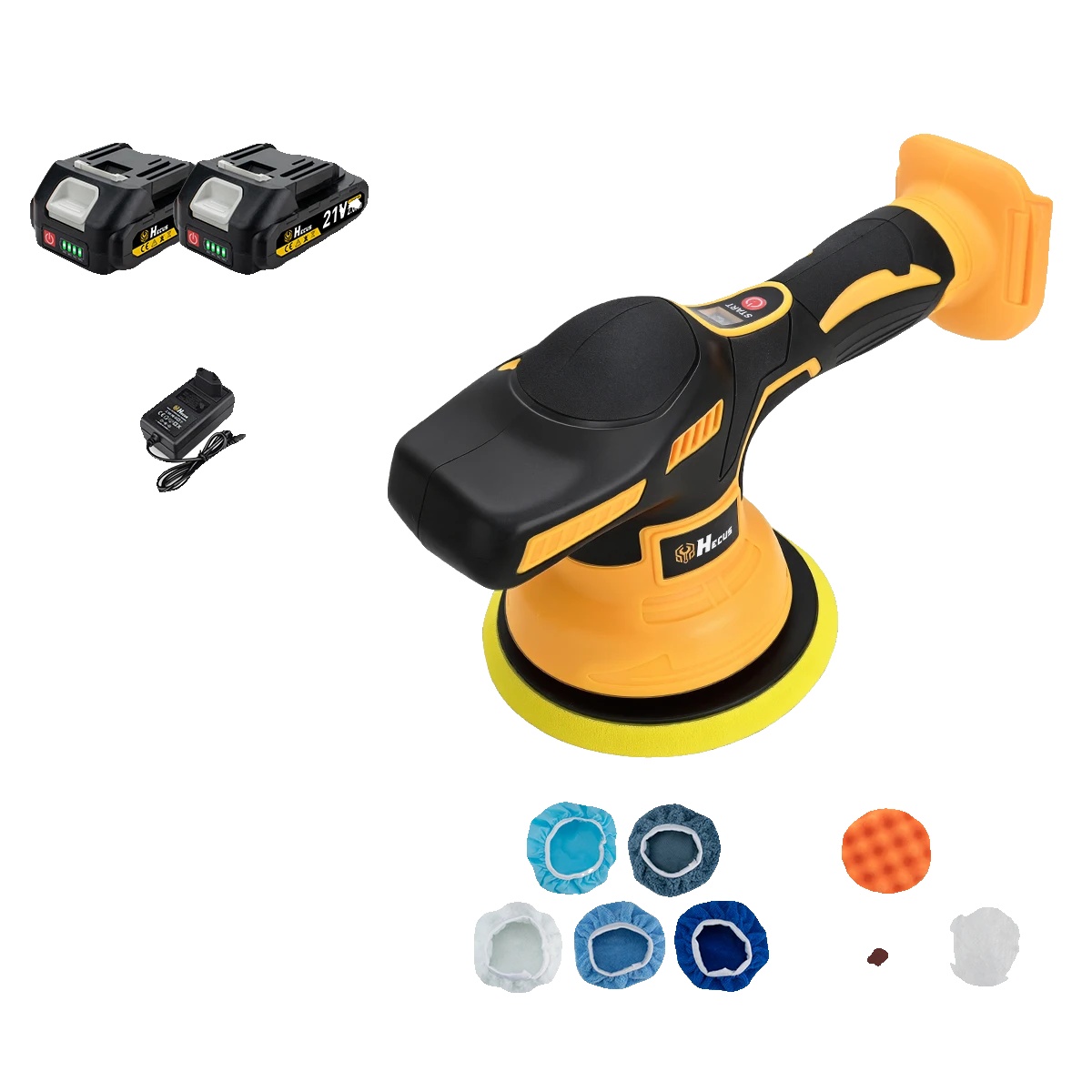 Elektrischer Autopolierer, 9 Geschwindigkeitsstufen, Ergonomisches Design, 2 Batterien, 100v-240v Eu Stecker
