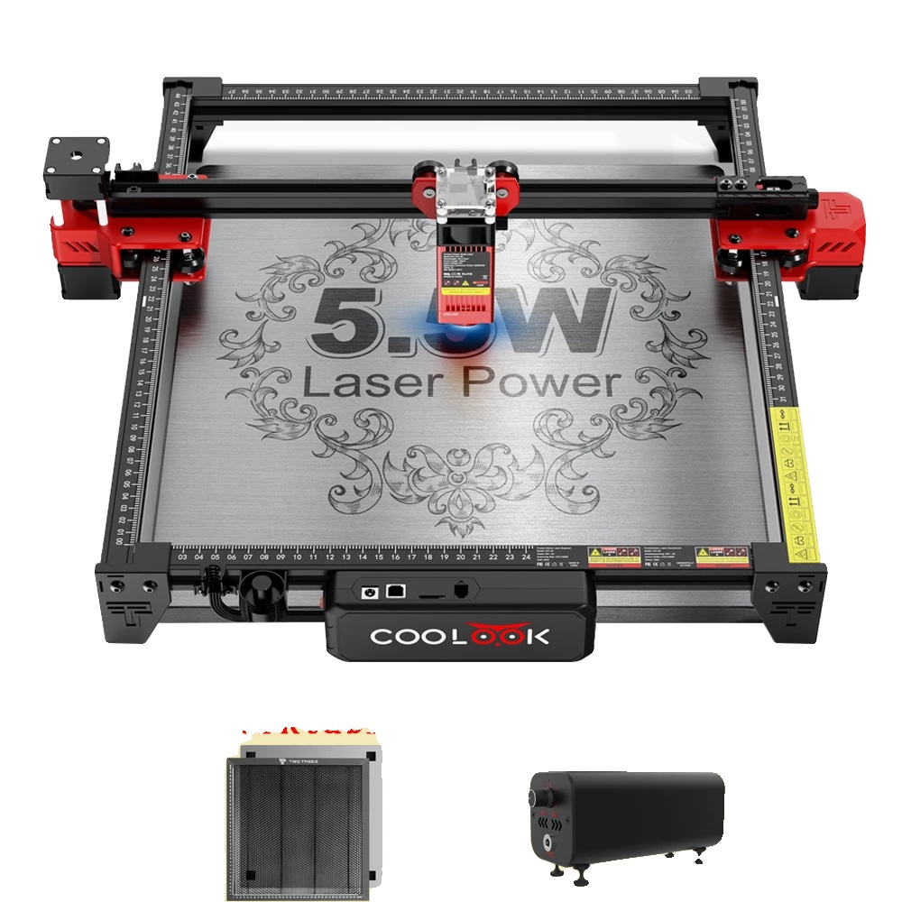 Cnc-lasermaschine, 90w Präzisionsschnitt, Softwarekompatibel, Paket 5, 90w Ck1-55, Eu-stecker