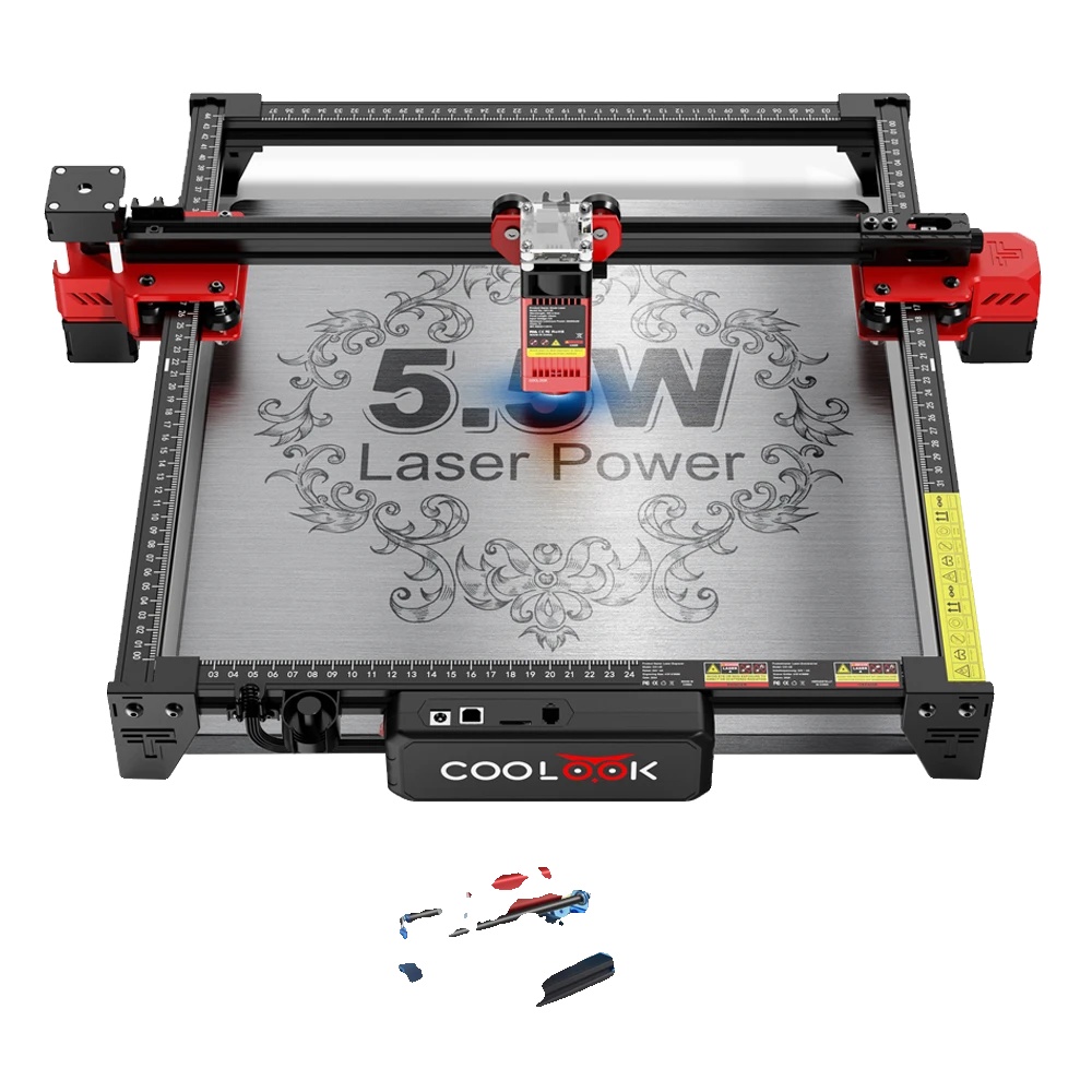 Cnc-lasermaschine, 90w Präzisionsschnitt, Softwarekompatibel, Paket 9, 90w Ck1-55, Eu-stecker