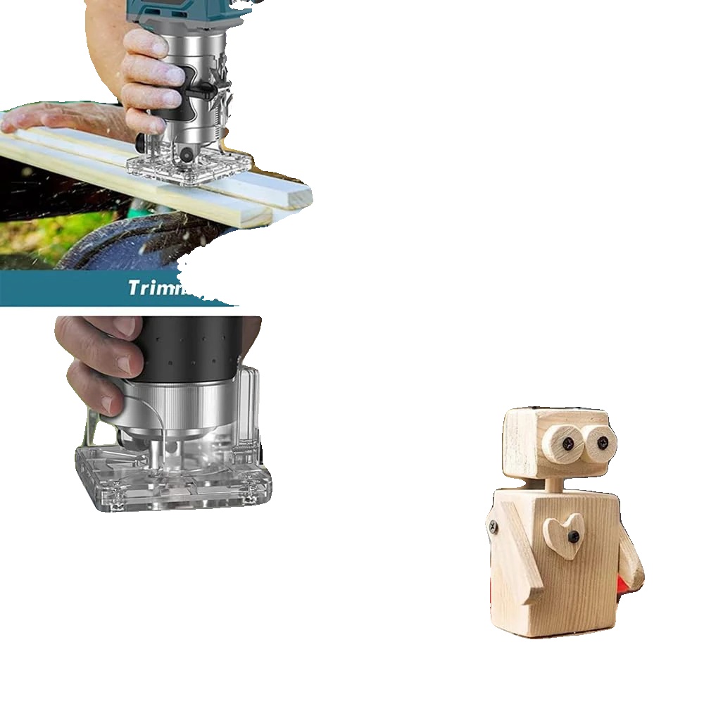 Holzfräser, Stufenlose Geschwindigkeitsregelung, Kabelloses Design, Keine Batterie