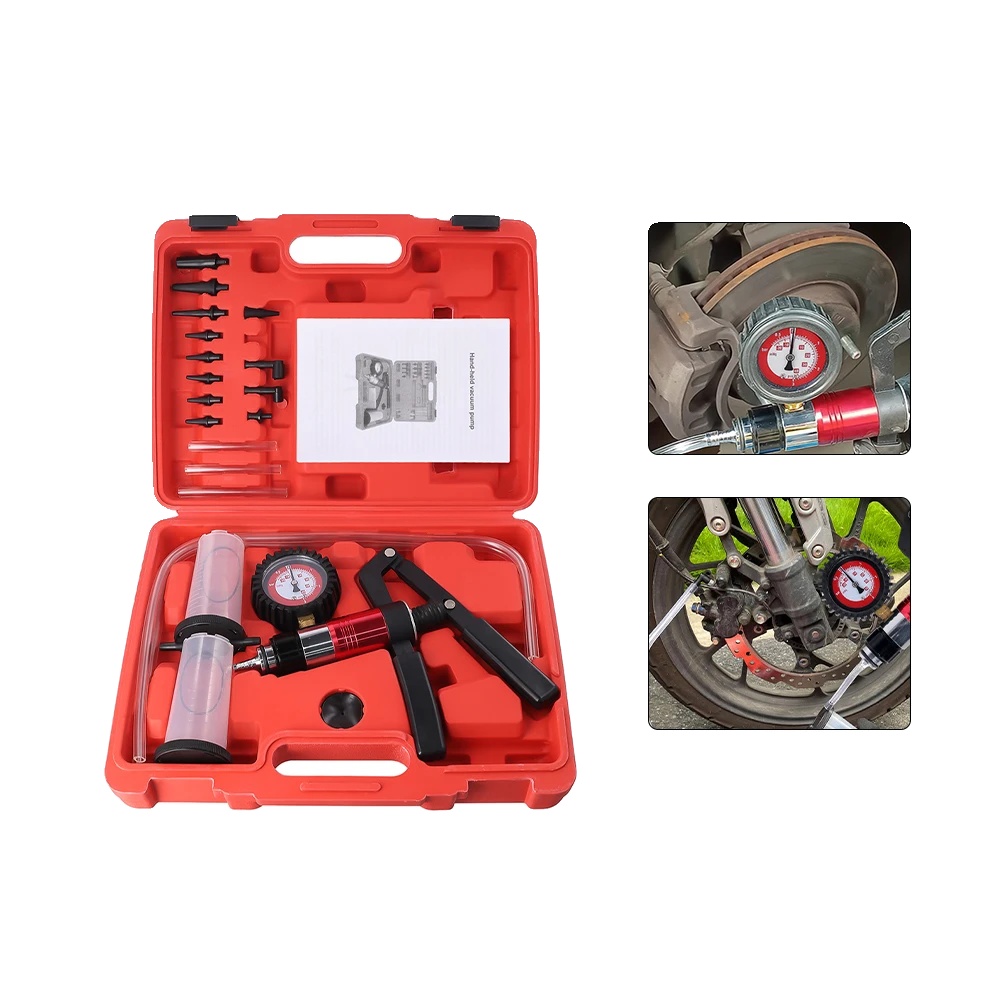 Bremsentlüftungsset, Langlebiger Kunststoff Und Metall, 25 X 17 X 7 Cm, Maximaler Vakuum 15 Zoll Hg, Druckbereich 40 Psi, 4-teiliges Werkzeugset