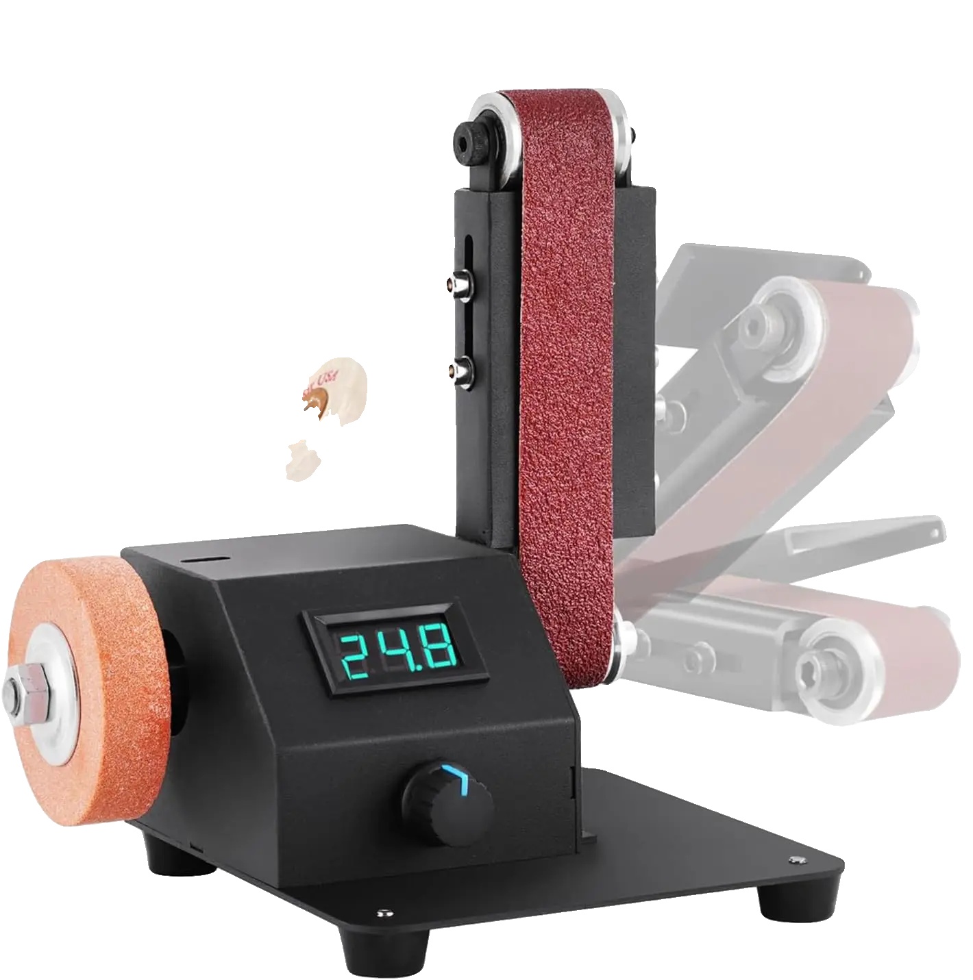 Bandschleifer, 350 Watt, 7 Geschwindigkeitsstufen, 1,2 X 15 Zoll Schleifbänder, Verstellbarer Arbeitstisch, 795 Motorleistung