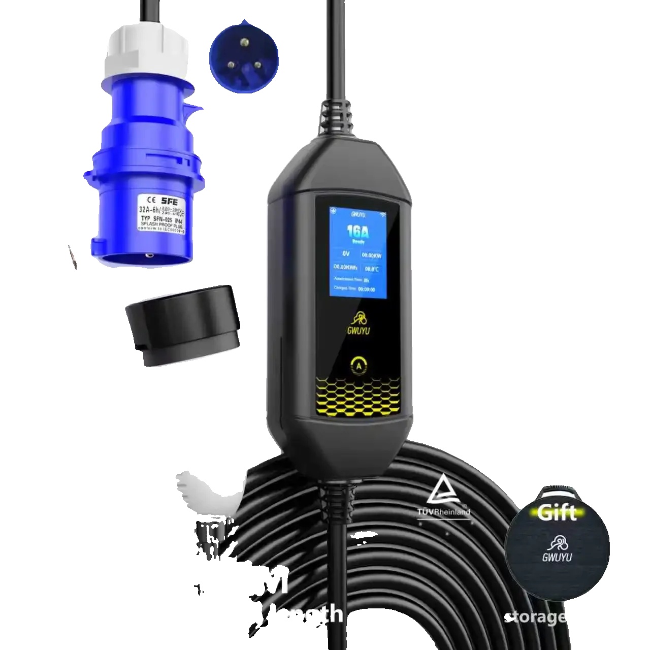 Ev-ladegerät, Typ 2, 4m Kabel Länge, App 7kw 4m M62
