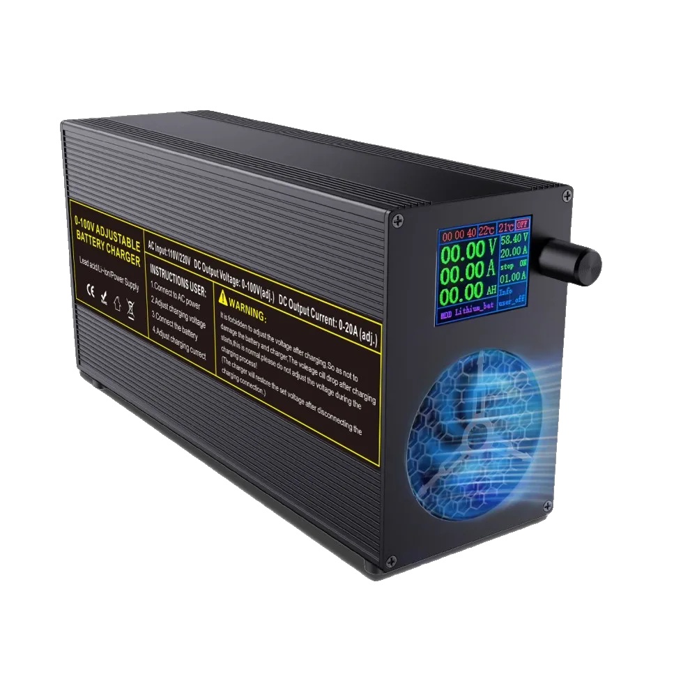 Lithium-batterieladegerät, Einstellbarer Strom, Intelligentes Laden, Dc100v20ahs