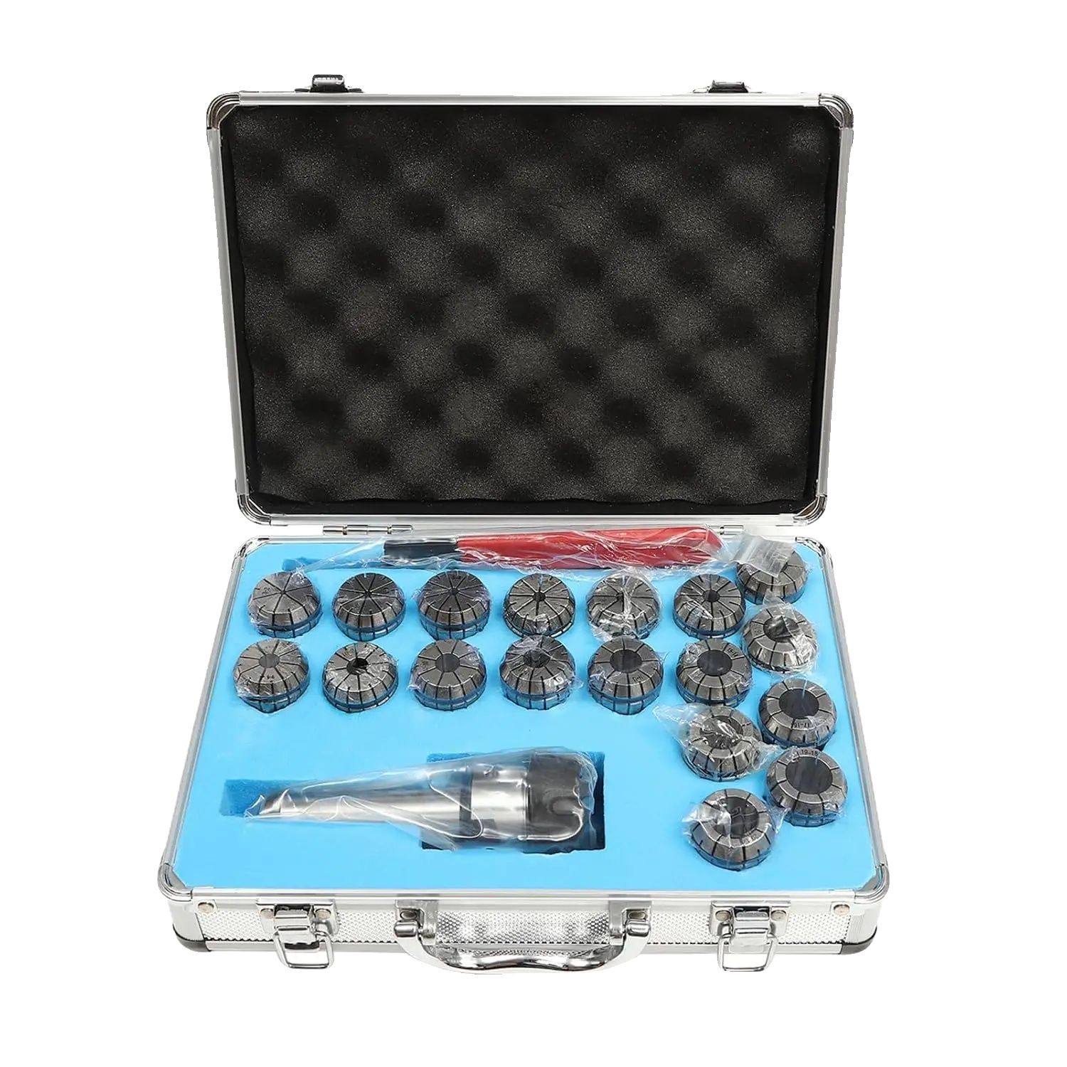 Er32 Spannzangen-set, Spannbereich 2-20 Mm, 18 Spannzangen, Gewinde M12, Genauigkeit 0,015 Mm, Er32 Schlüssel Länge 205 Mm