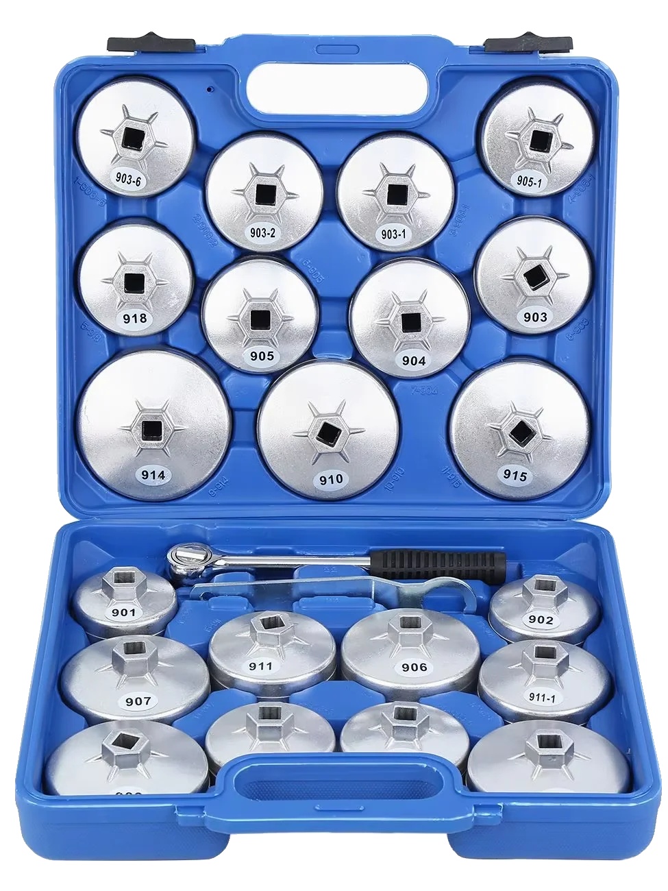 Ölfilter-schlüsselset, 23-teiliges Werkzeugset, Universelle Kompatibilität, Blau