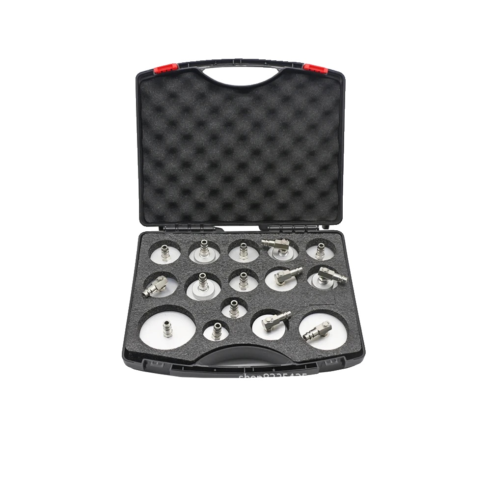 Bremsflüssigkeitsentlüftungsadapter-set, 15-teiliges Set, Aluminiumkonstruktion, Standard 90-grad-kupplung, Effektive Abdichtung, Maßgeschneiderte