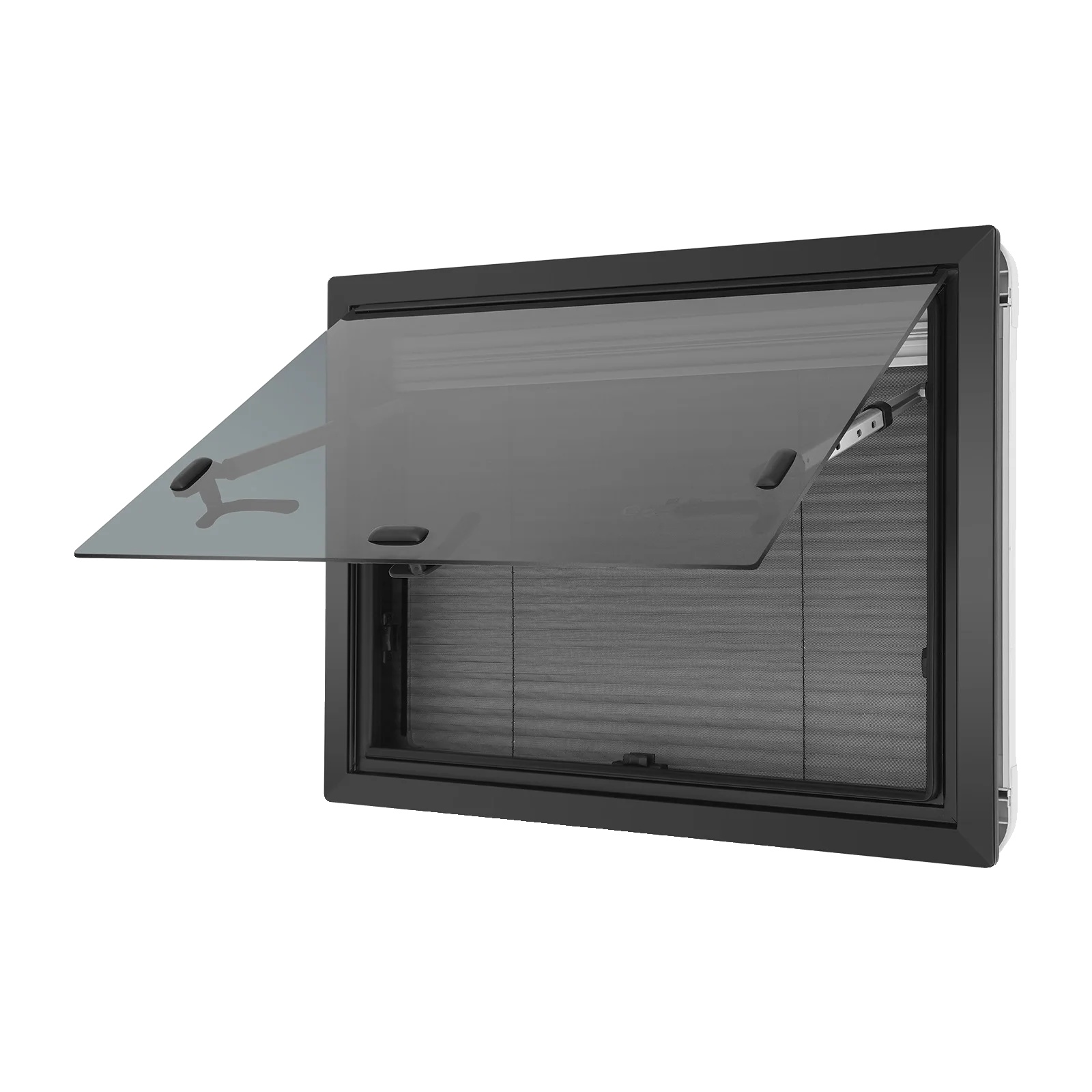 Rv Ausziehfenster, Langlebige Aluminiumlegierung, Modernes Design, Schwarz