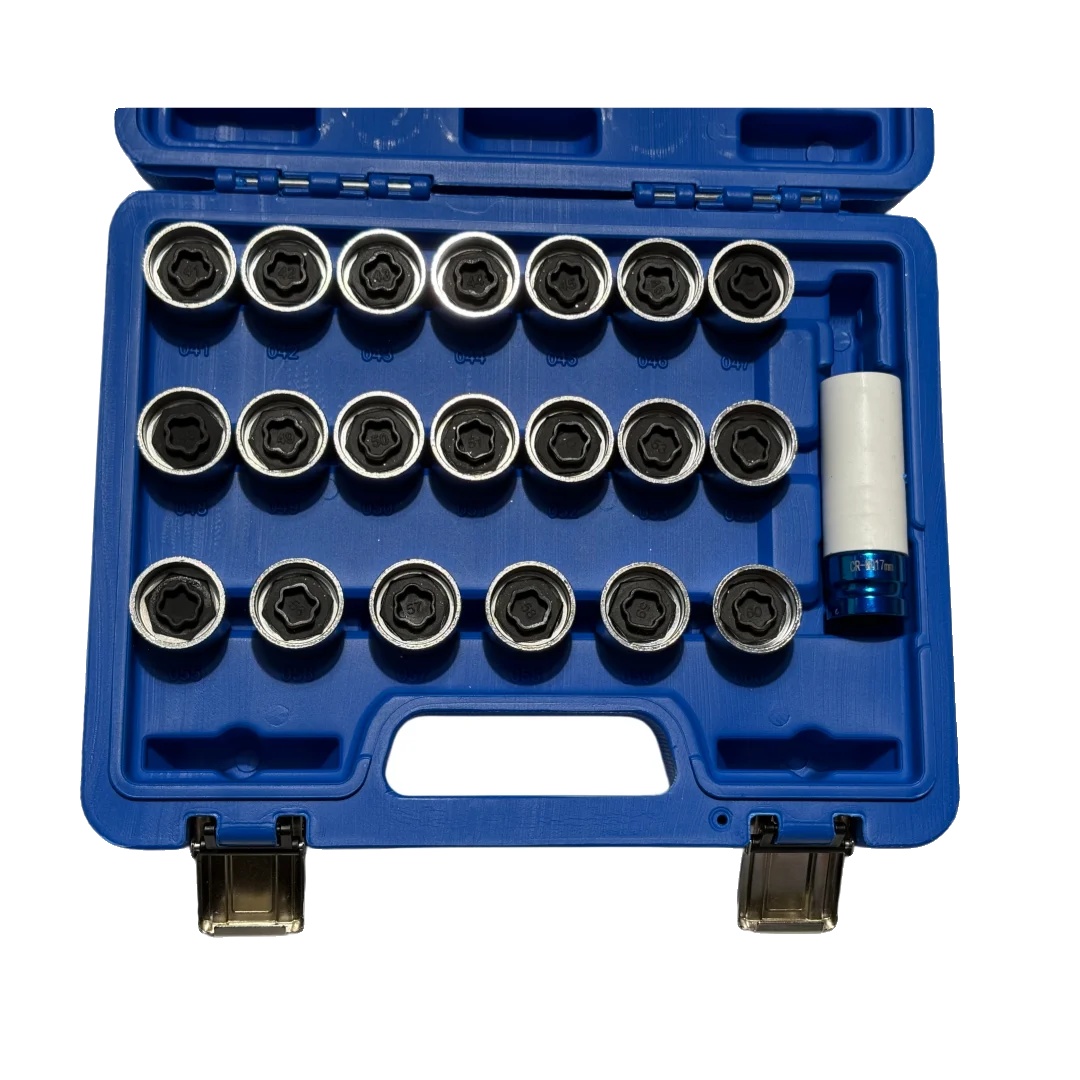 Schraubenschlüssel-satz Zur Entfernung Von Sicherungsmuttern, 21 Teile, Legierter Stahl, 17 Mm Größe, Robuster Aufbewahrungskoffer,