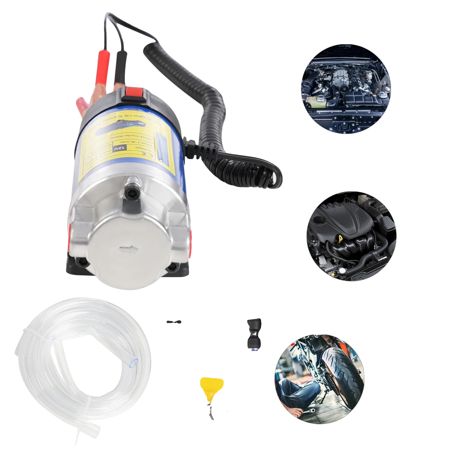 Ölabsaugpumpe, 12v, 100w, Durchflussrate 1-4 L/min, Abmessungen 1667 Cm, Arbeitszyklus 30 Min