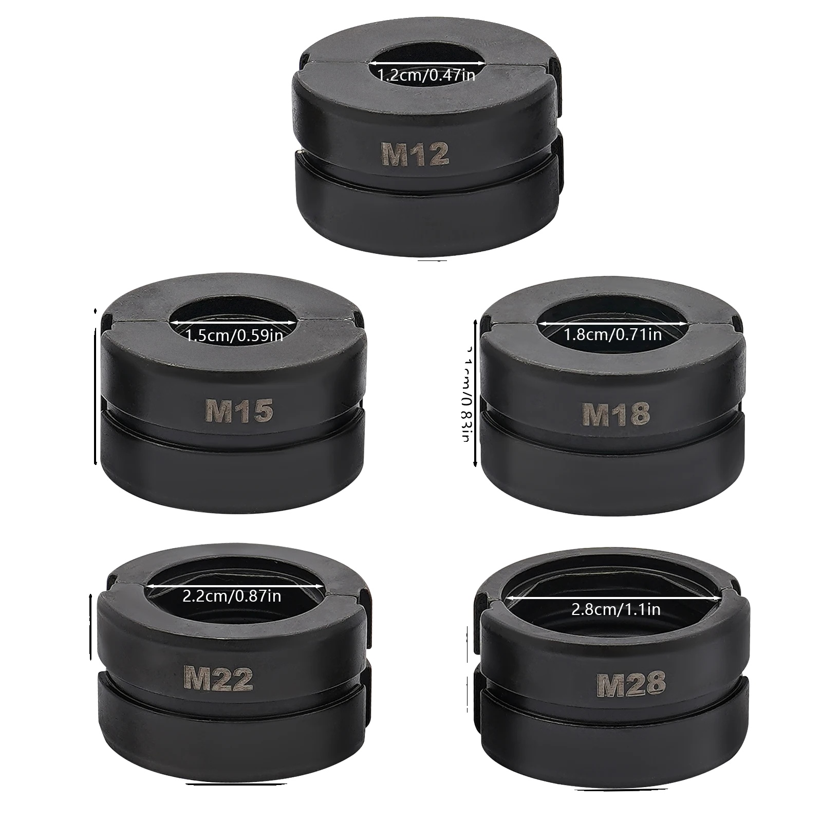 Crimpwerkzeug-satz, Mehrere Größen, Langlebige Legierungstahlkonstruktion, M12 15 18 22 28mm