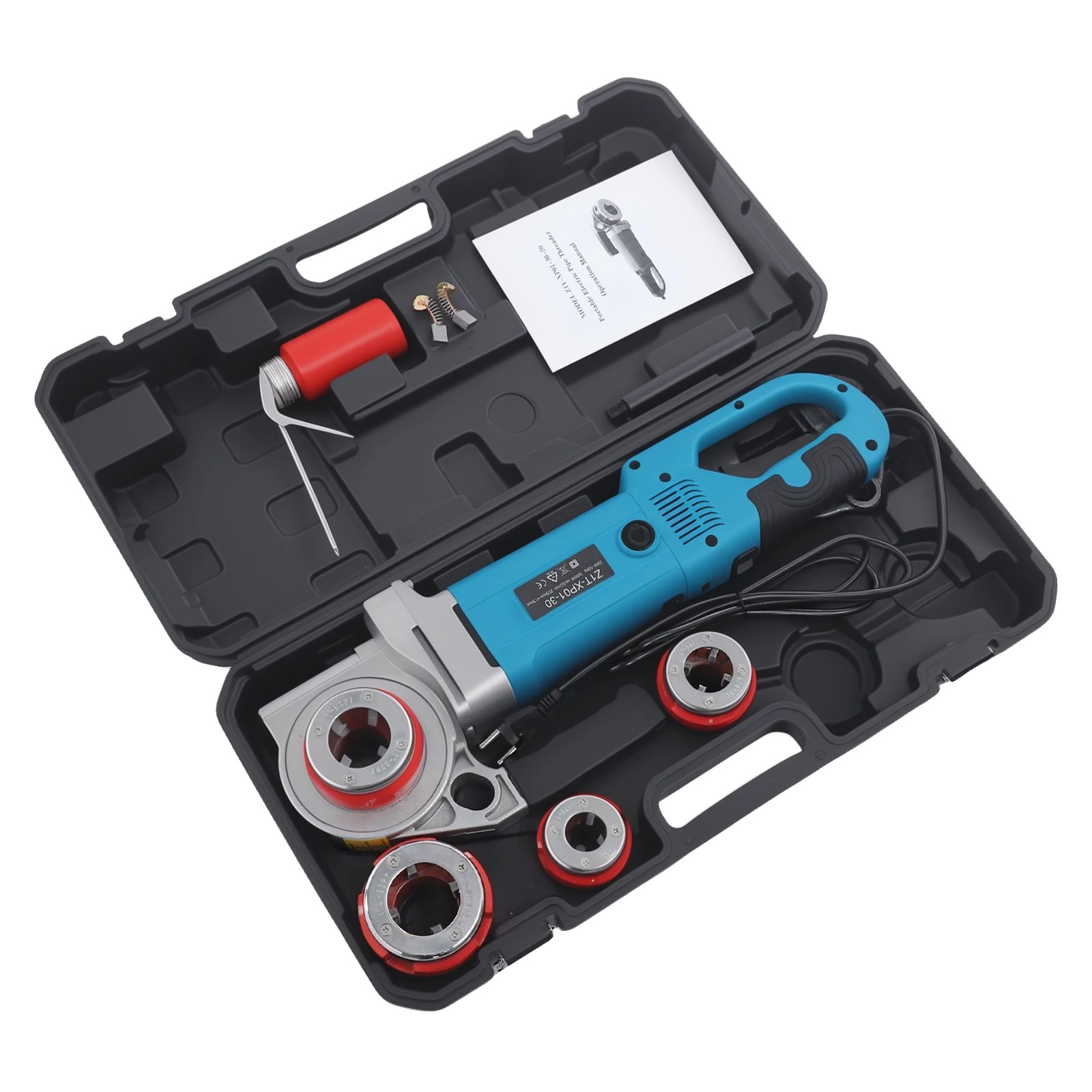 Elektrischer Rohrgewindeschneider, Leistung 2000w, Leerlaufdrehzahl 22 U/min, Anwendbarer Rohrdurchmesser 20,9-41,9 Mm, Maschinenmaße 53 X 19,5 Cm,