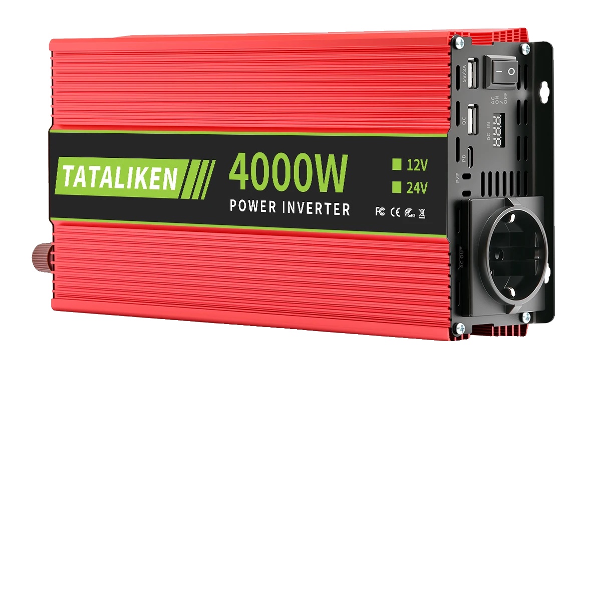 Wechselrichter, 220v Ac-ausgang, Eu-steckdose Kompatibel, 4000w-rot