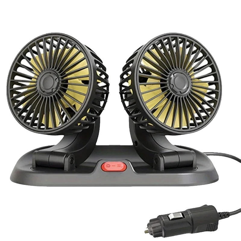 Kühlventilator, Verstellbarer Doppelkopf, 2 Geschwindigkeitsoptionen, 12v Zigarettenanzünder