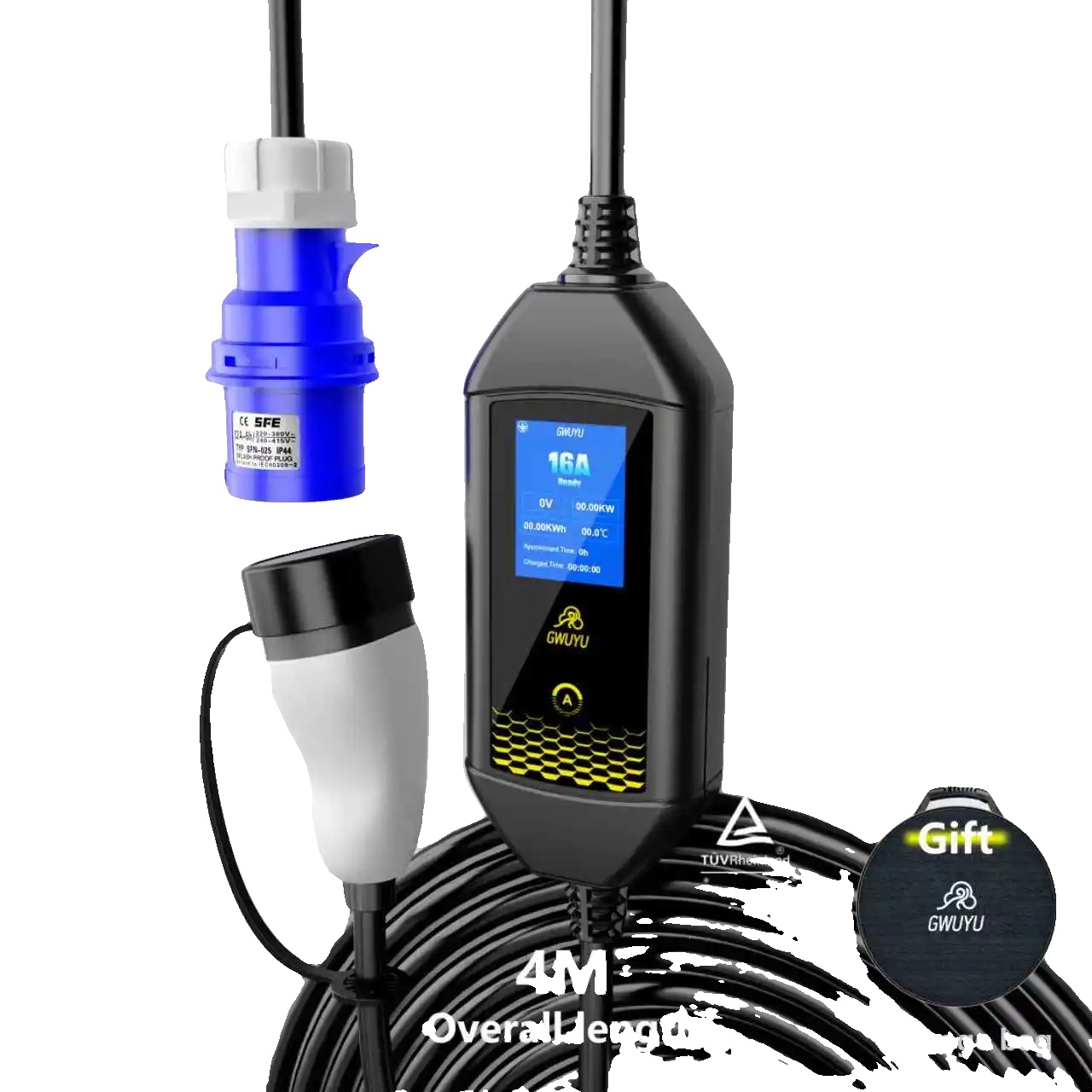 Ev-ladegerät, Typ 2 Kompatibilität, 4-meter Kabel, 7kw 4m M62