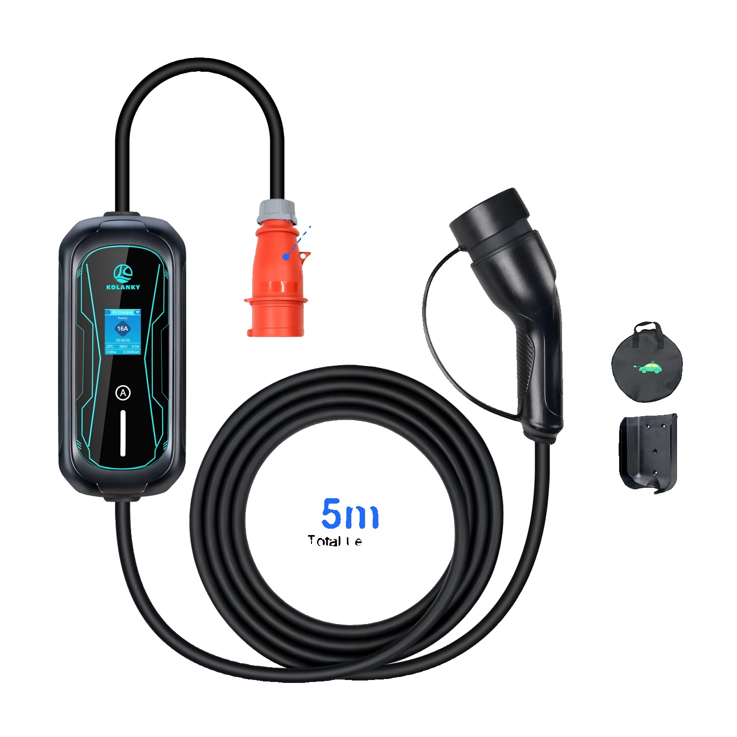 Tragbares Ev-ladegerät, 11 Kw Leistungsausgang, 5 M Länge, App-11kw-5m