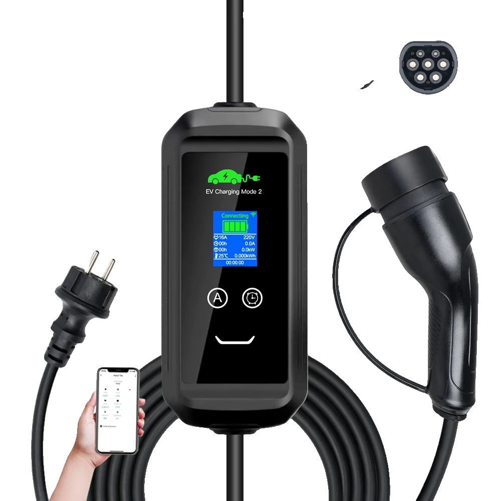 Tragbares Ev-ladegerät, 3,6 Kw Ausgang, Einstellbarer Strom, F2-t2-3.6kw-app-10m, Typ2