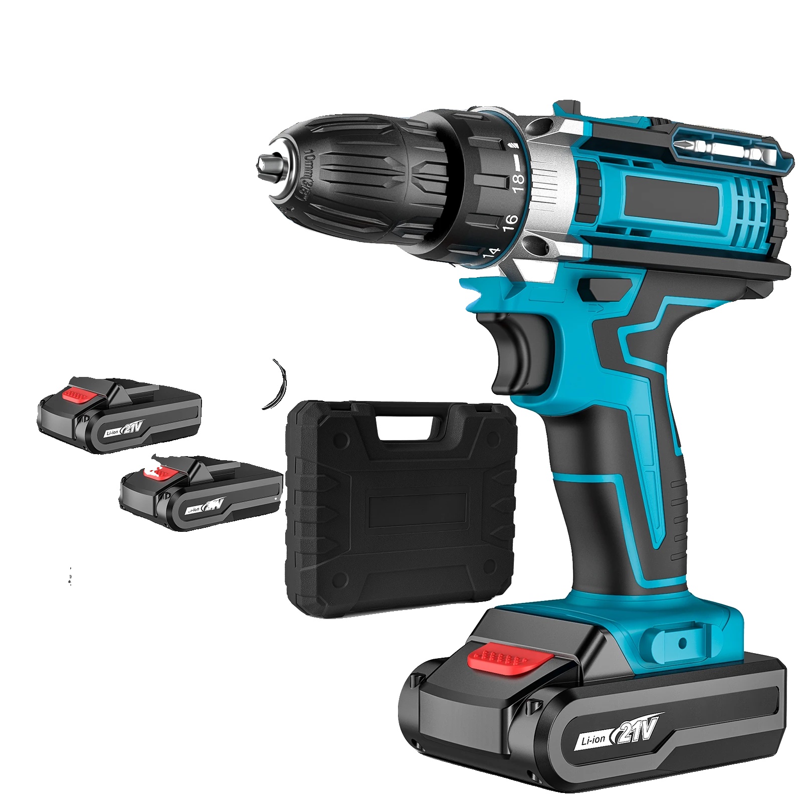 Akku-schlagbohrmaschine, 25+3 Drehmomentstufen, 1800 U/min, 2 Batterietyp B