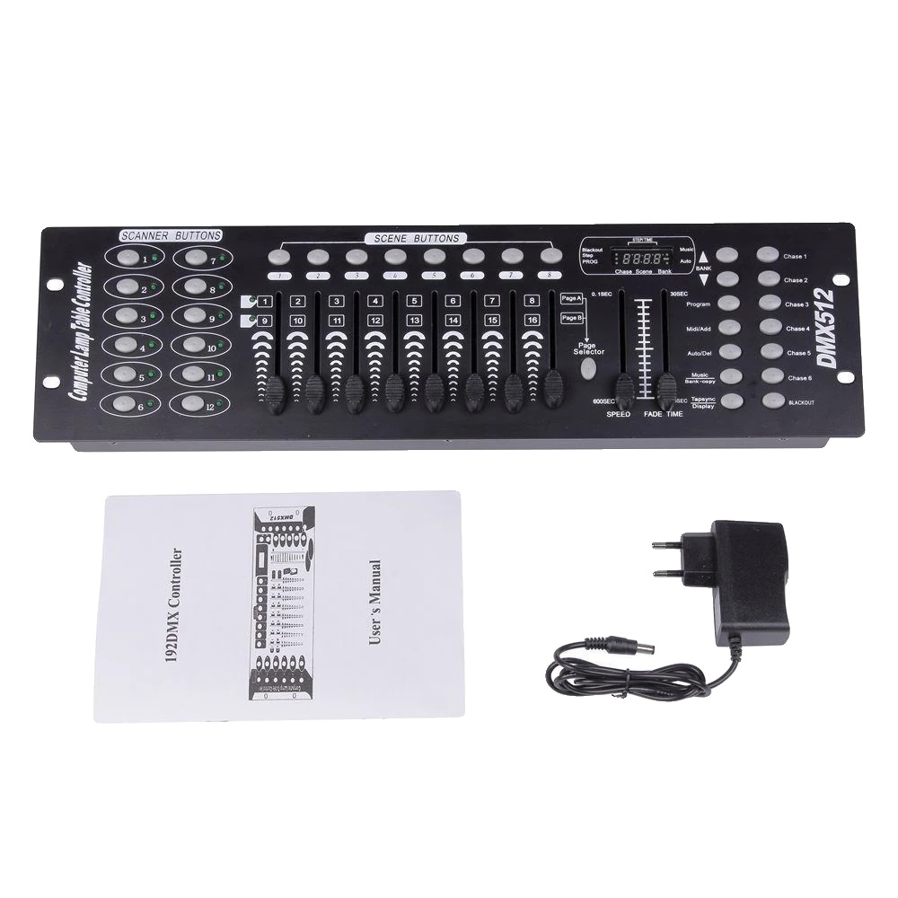 Dmx 512 Controller, 192 Kanäle, Programmierbare Szenen, Schwarz