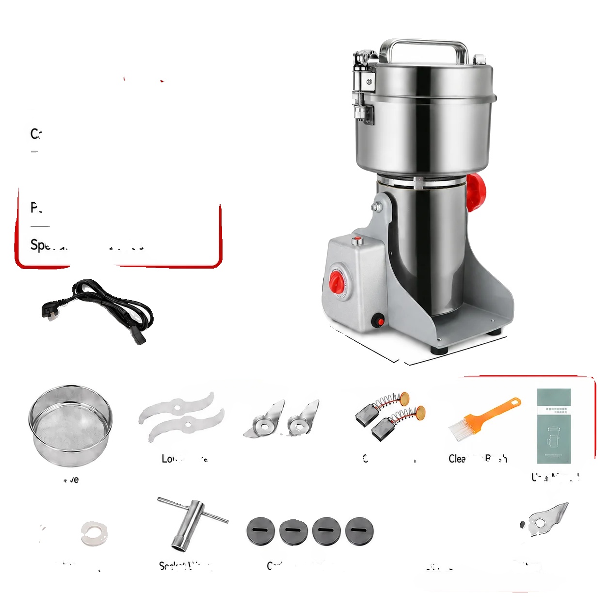 Elektrische Getreidemühle, Hohe Leistung, Überlastschutz, 800g