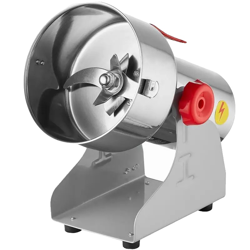 Elektrische Getreidemühle, Hochgeschwindigkeitsmotor, Edelstahlkonstruktion, Silber