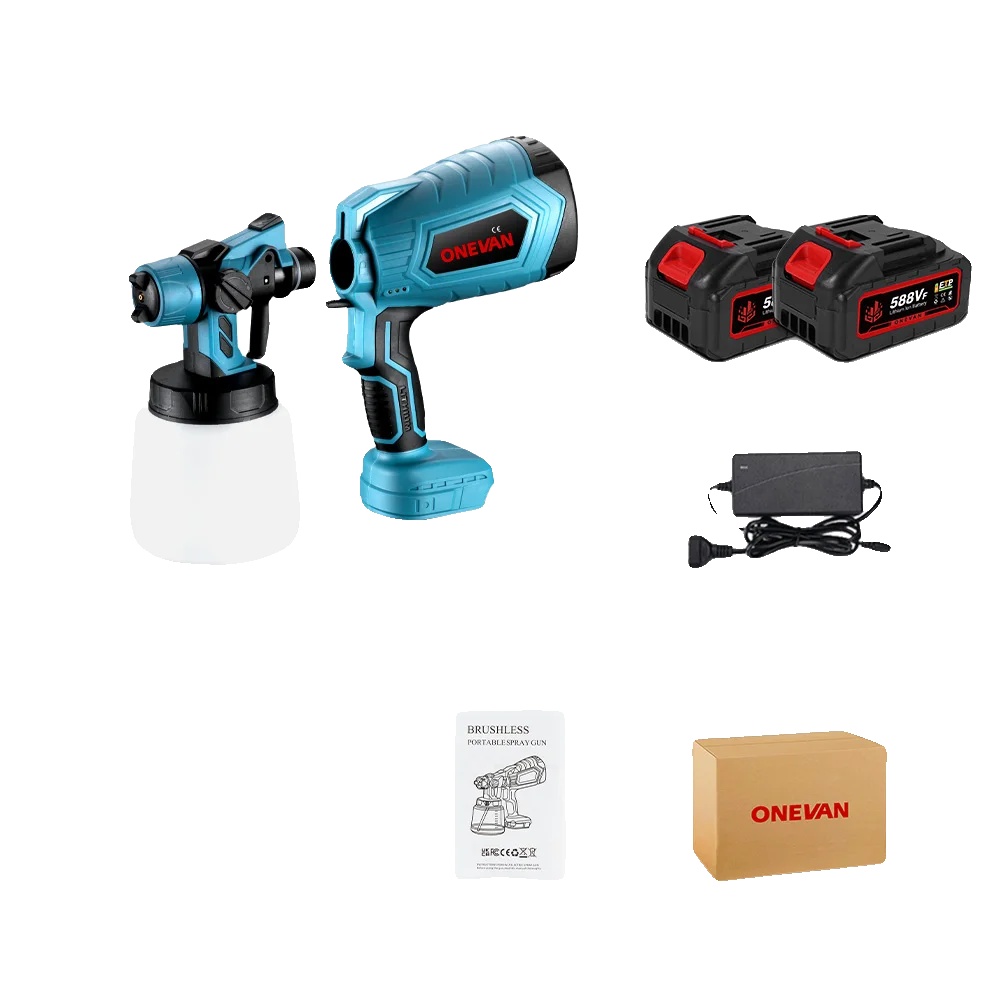 Farbsprüher, Kabelloses Design, Einstellbare Düsenflusskontrolle, 2 Batterien Eu Stecker, Eu Stecker