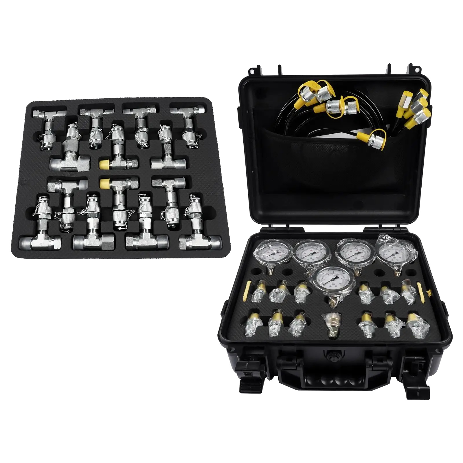 Hydraulikdruckprüfset, Druckbereich 10-600 Bar, 5 Druckmessgeräte, Präzise Genauigkeit, Multiple Schnittstellenkompatibilität, Langlebige Konstruktion