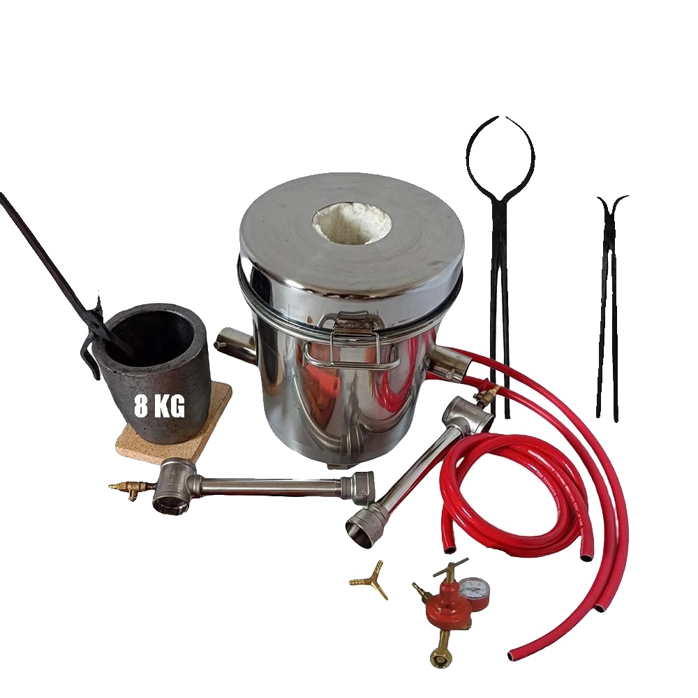 Schmelzofen-kit, 8kg Kapazität, Geeignet Für Gold, Silber, Aluminium, Inklusive 2 Zangen, Metallkonstruktion, Für Den Heimgebrauch