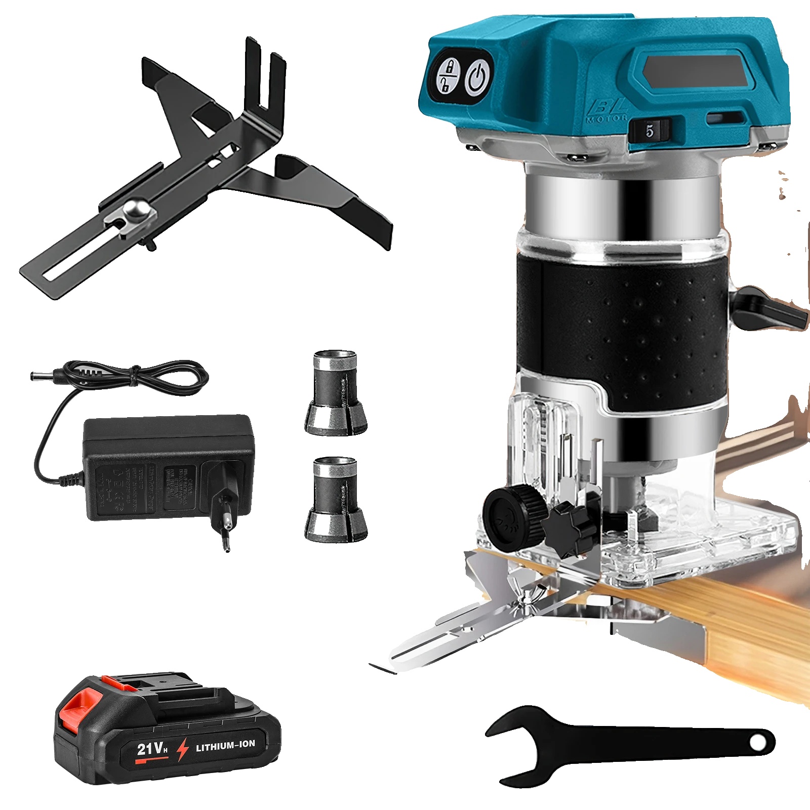 Holzfräse, Tragbares Design, Präzises Schneiden, Mit 1xbattery