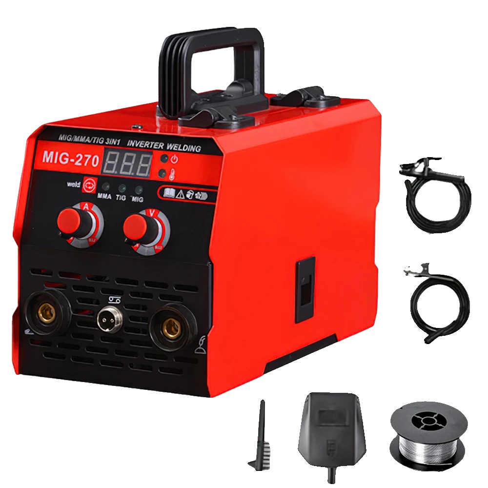 Schweißmaschine, 3-in-1-funktionalität, Tragbares Design, Rot-mig-270